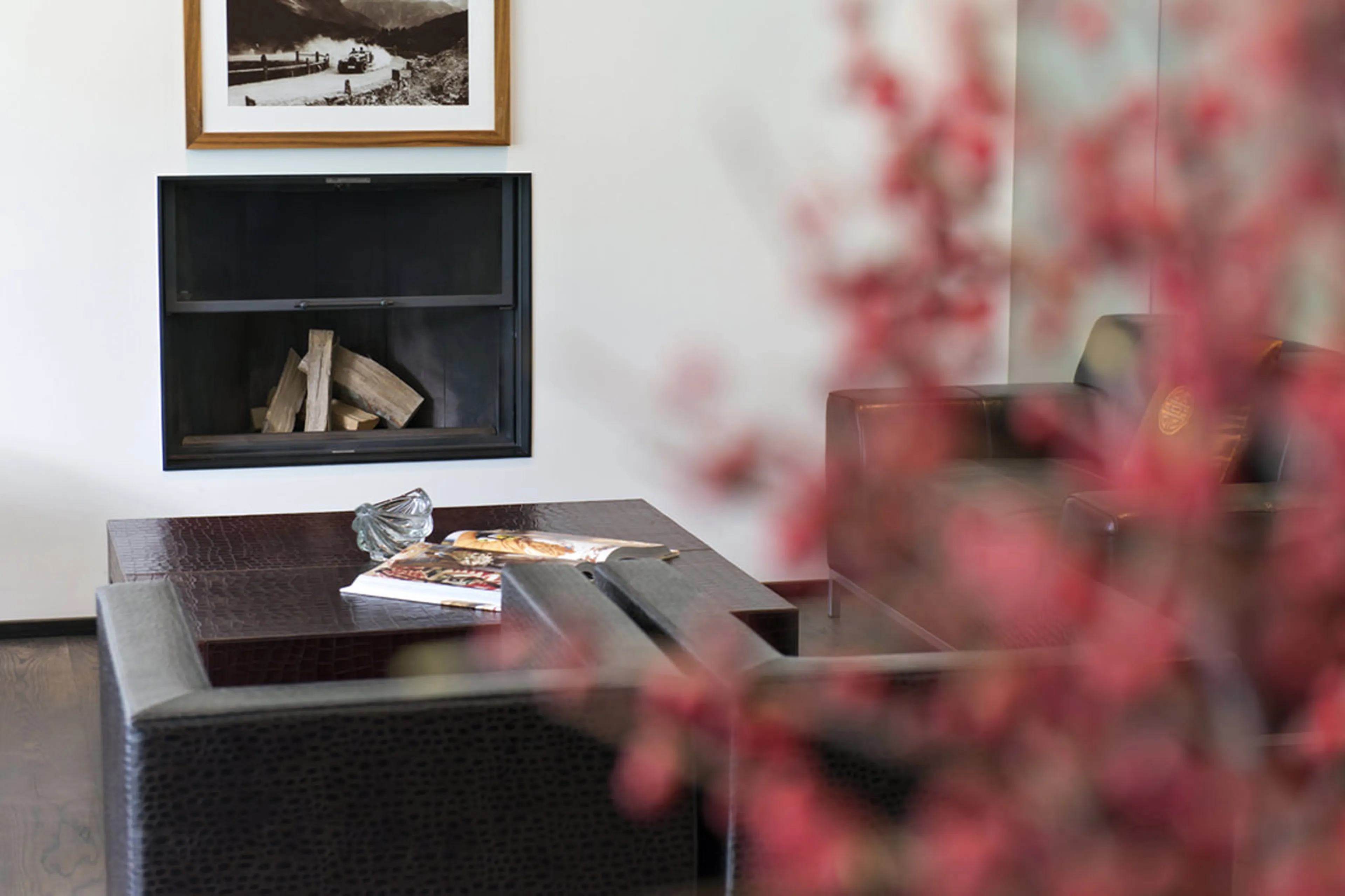 Fireplace at Apartment Snow Garden in St Moritz