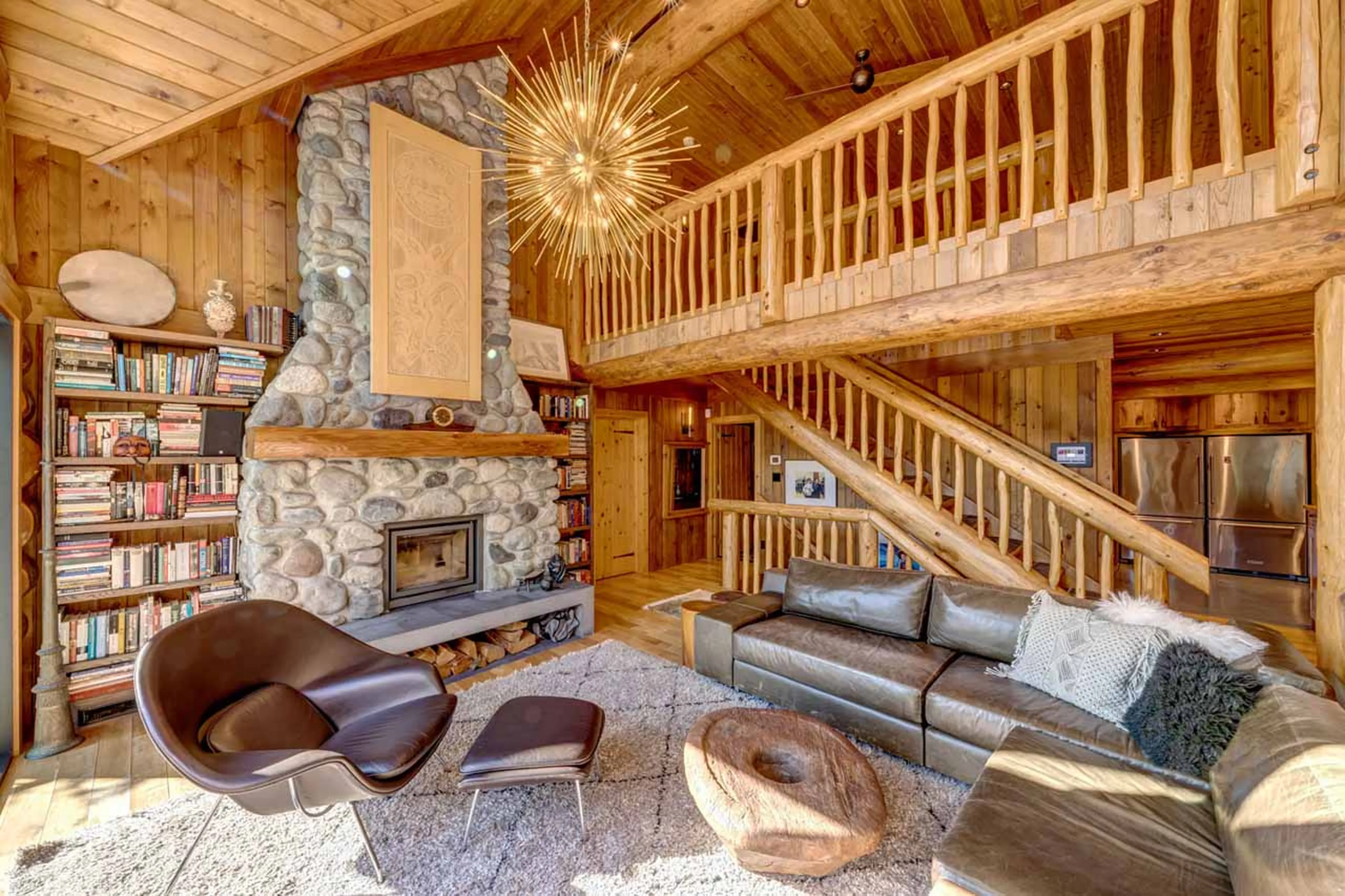 Living area staircase at Snowridge Chalet 7 in Whistler