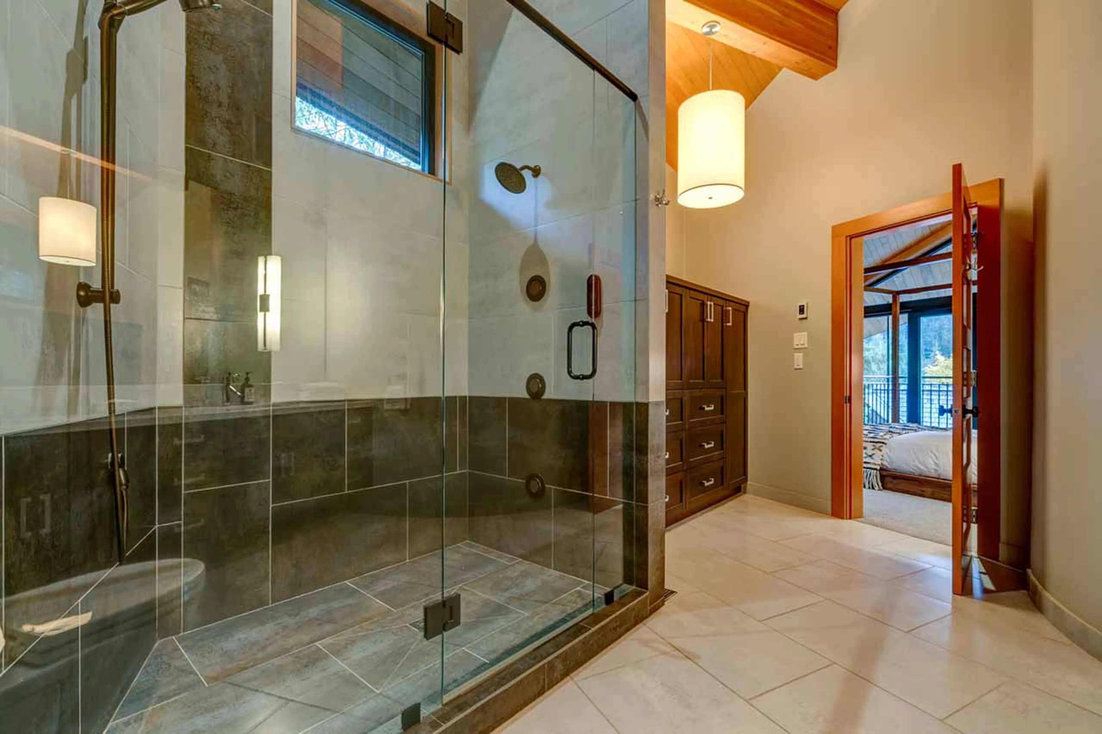 Bedroom 1 en-suite shower at Snowridge Views in Whistler