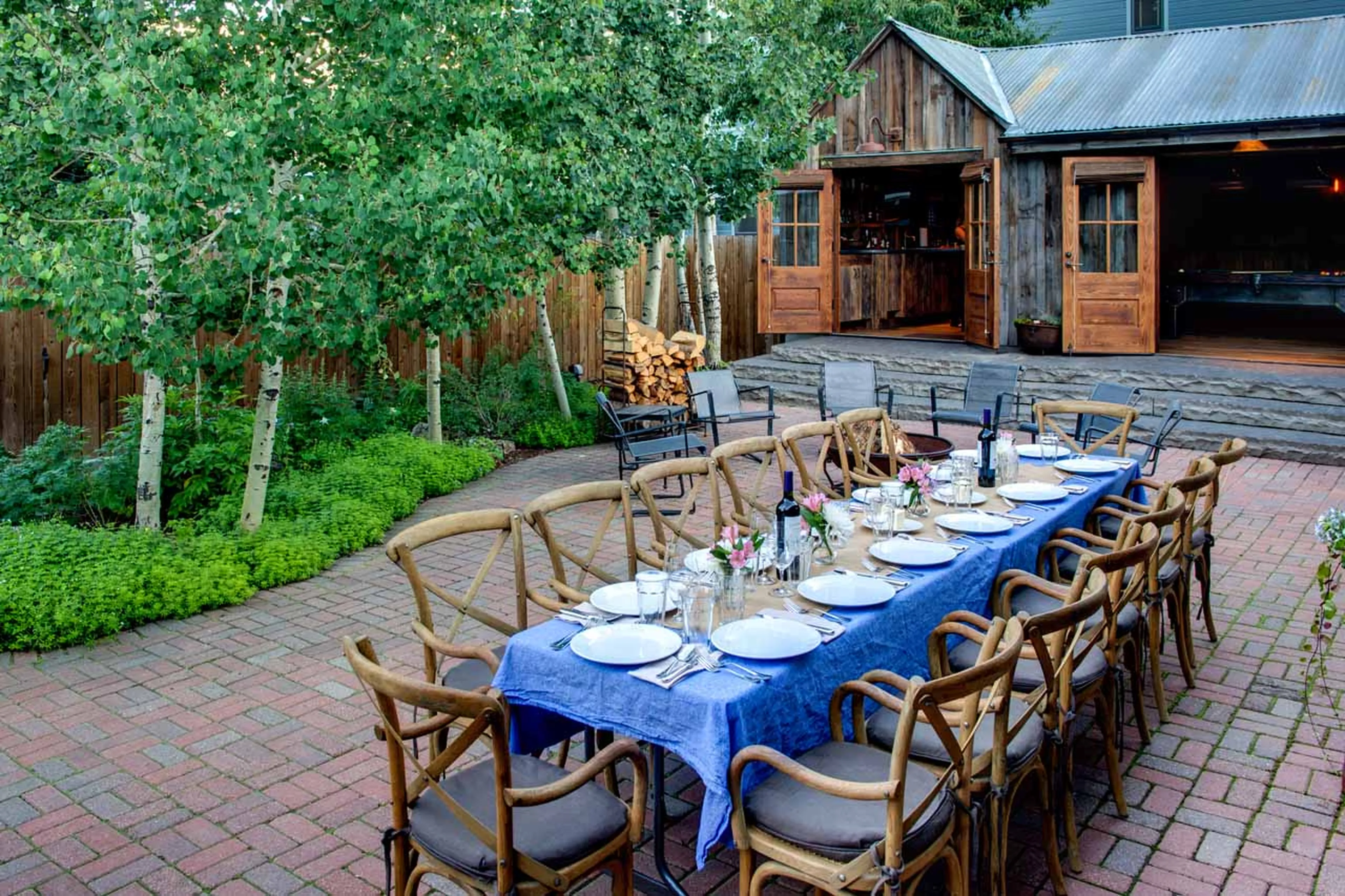 Spacious private courtyard at Sopris House in Crested Butte