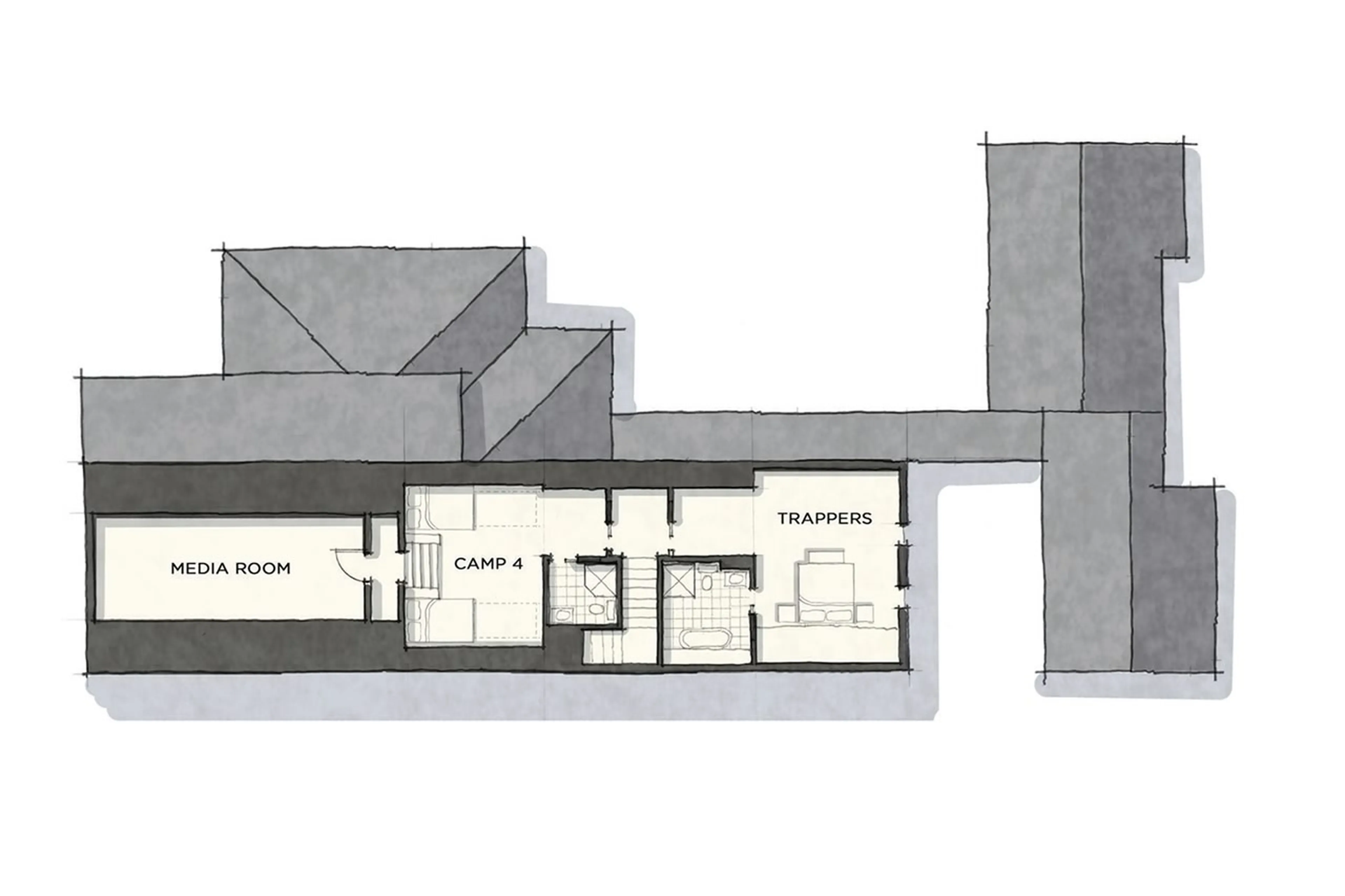 Level 1 floor plan of Sopris House in Crested Butte