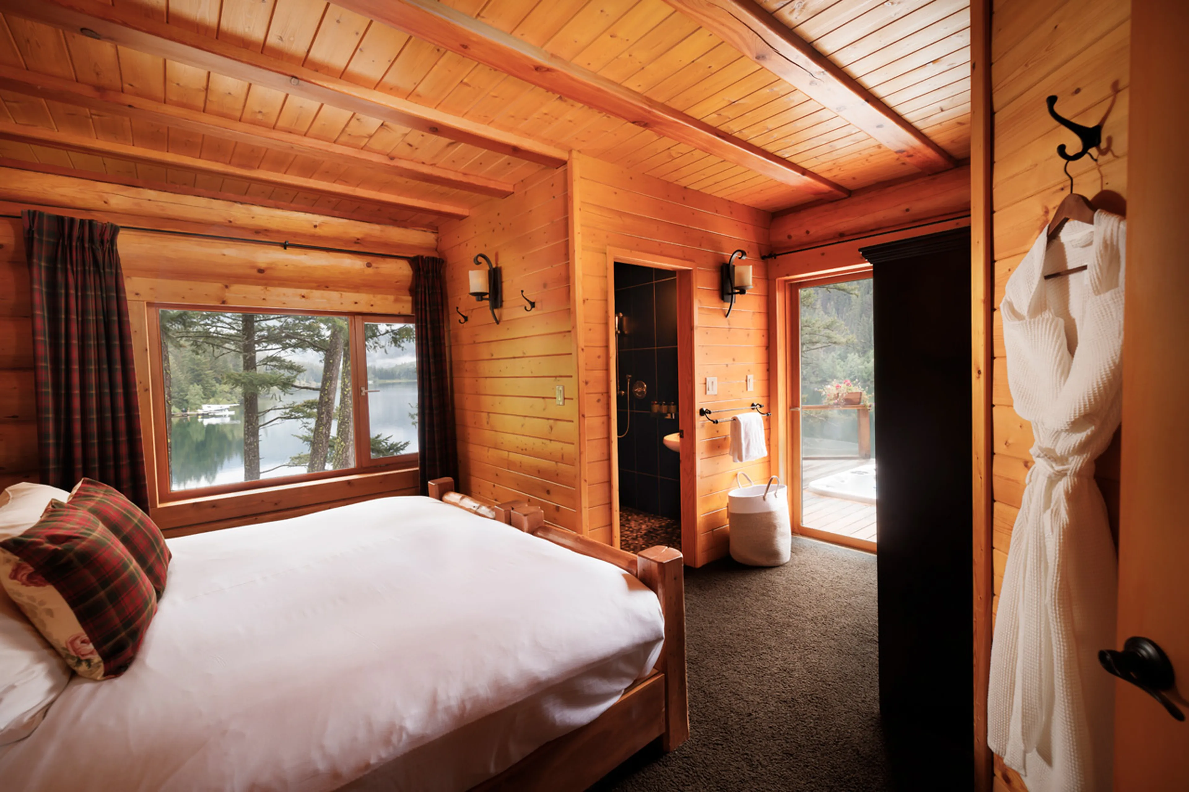 Bedroom one at Spirit Bear Lodge in South Chilcotin, British Columbia