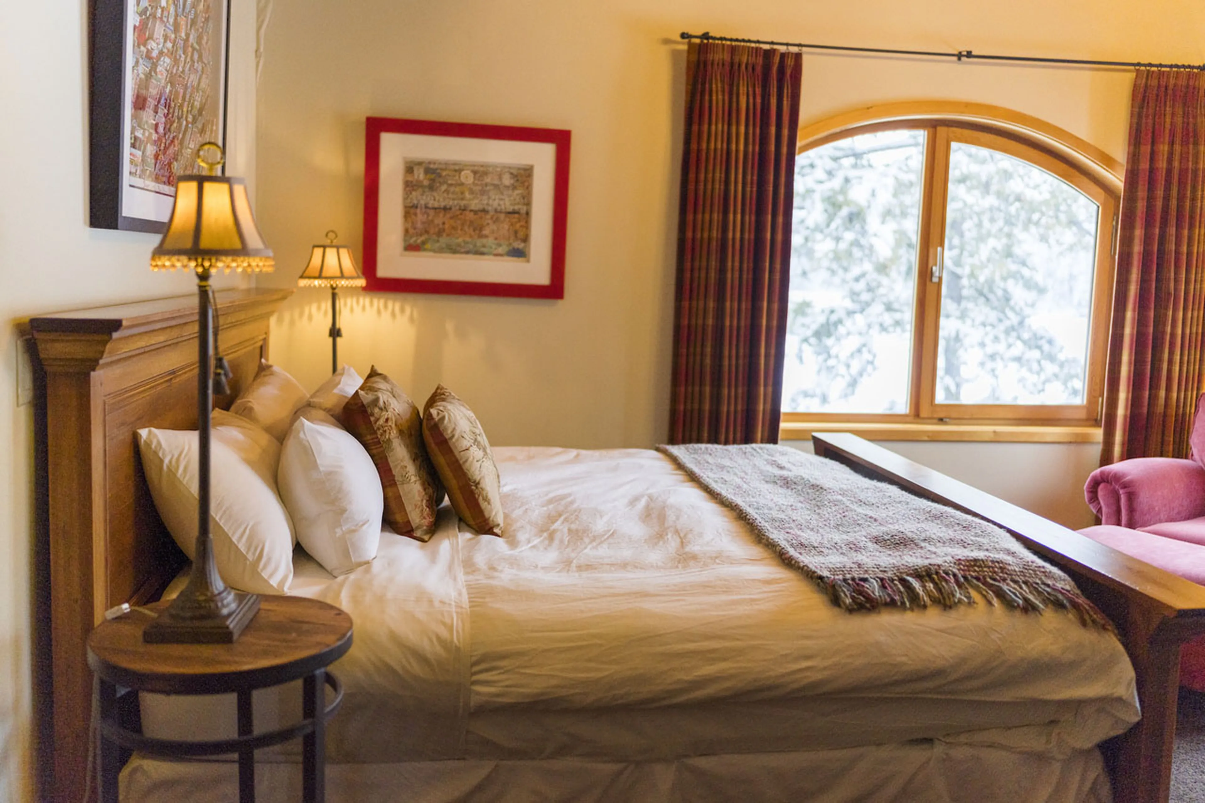 Master bedroom at Spirit Bear Lodge in South Chilcotin, British Columbia