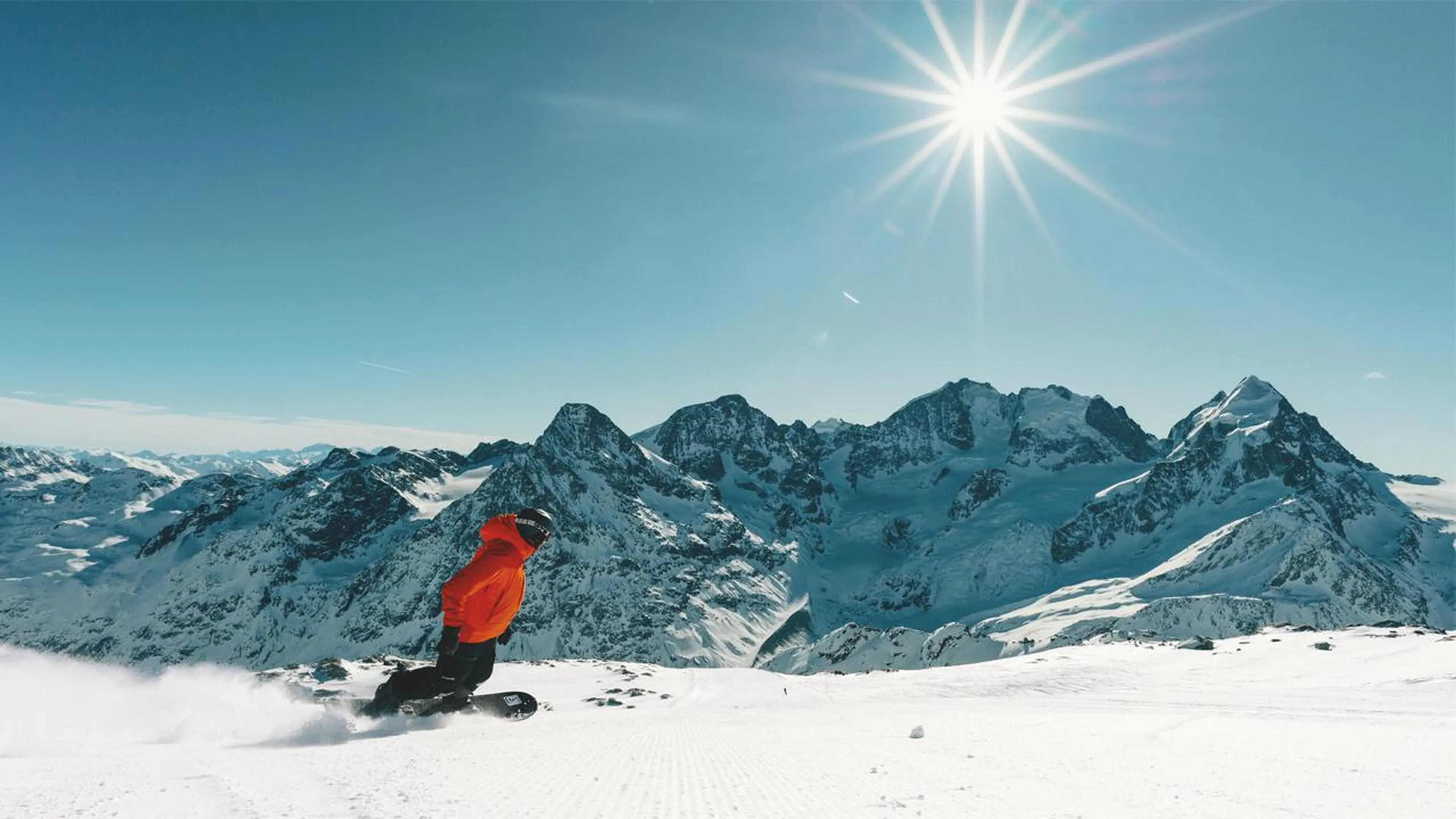 Snowboarding in St Moritz