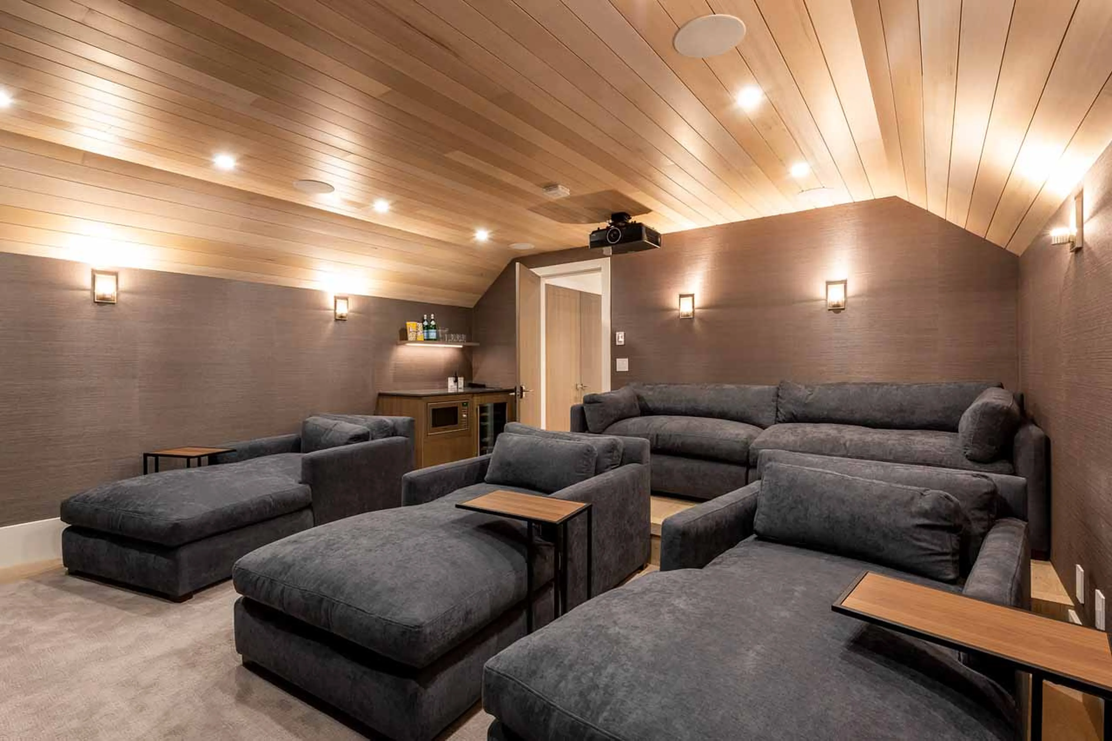Cinema seating at Chalet Stellar Jay in Whistler