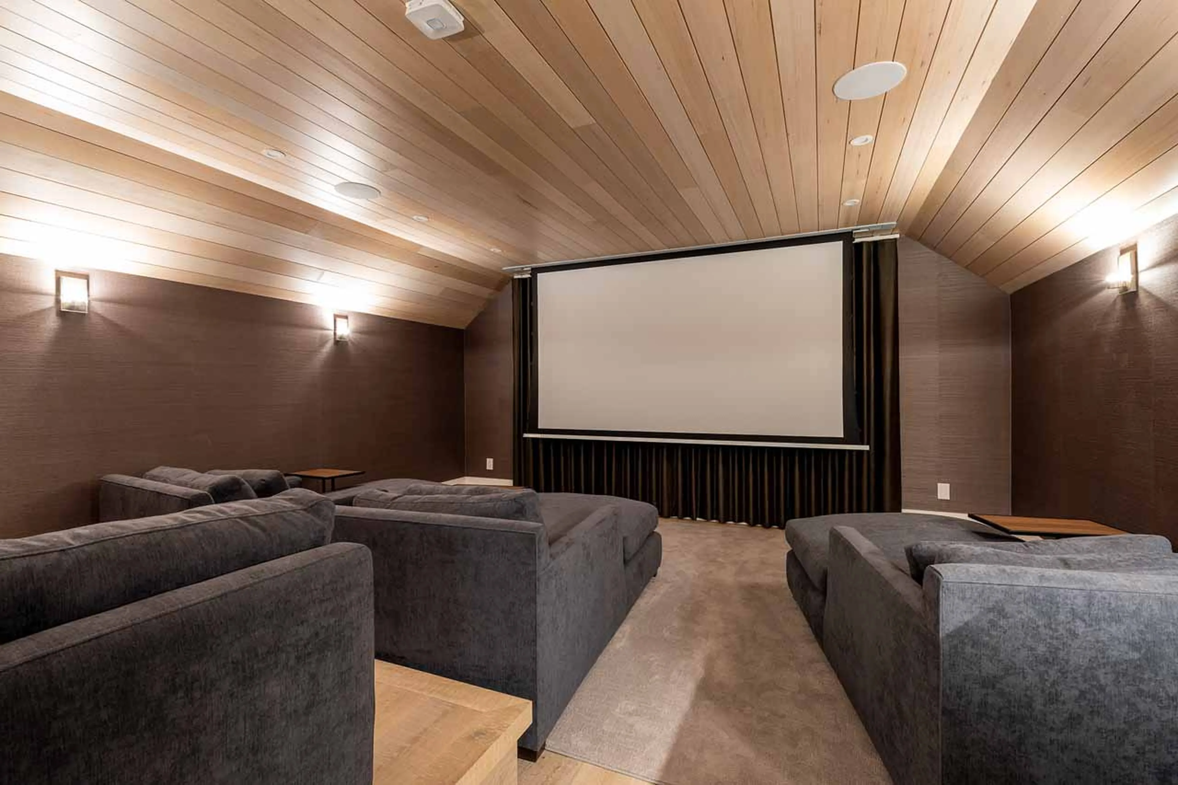 Cinema screen at Chalet Stellar Jay in Whistler