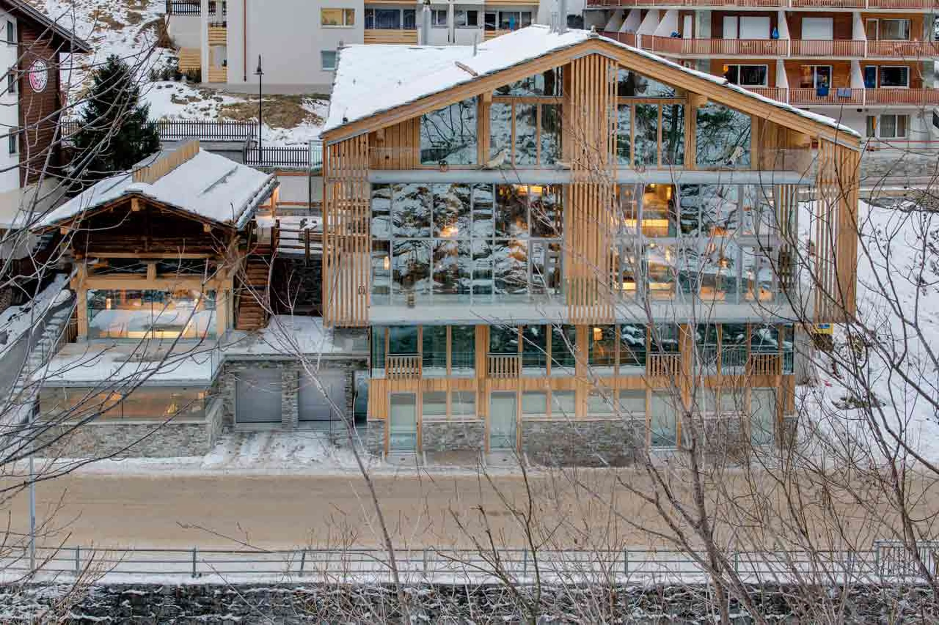 Exterior of Backstage Luxury Loft in Zermatt