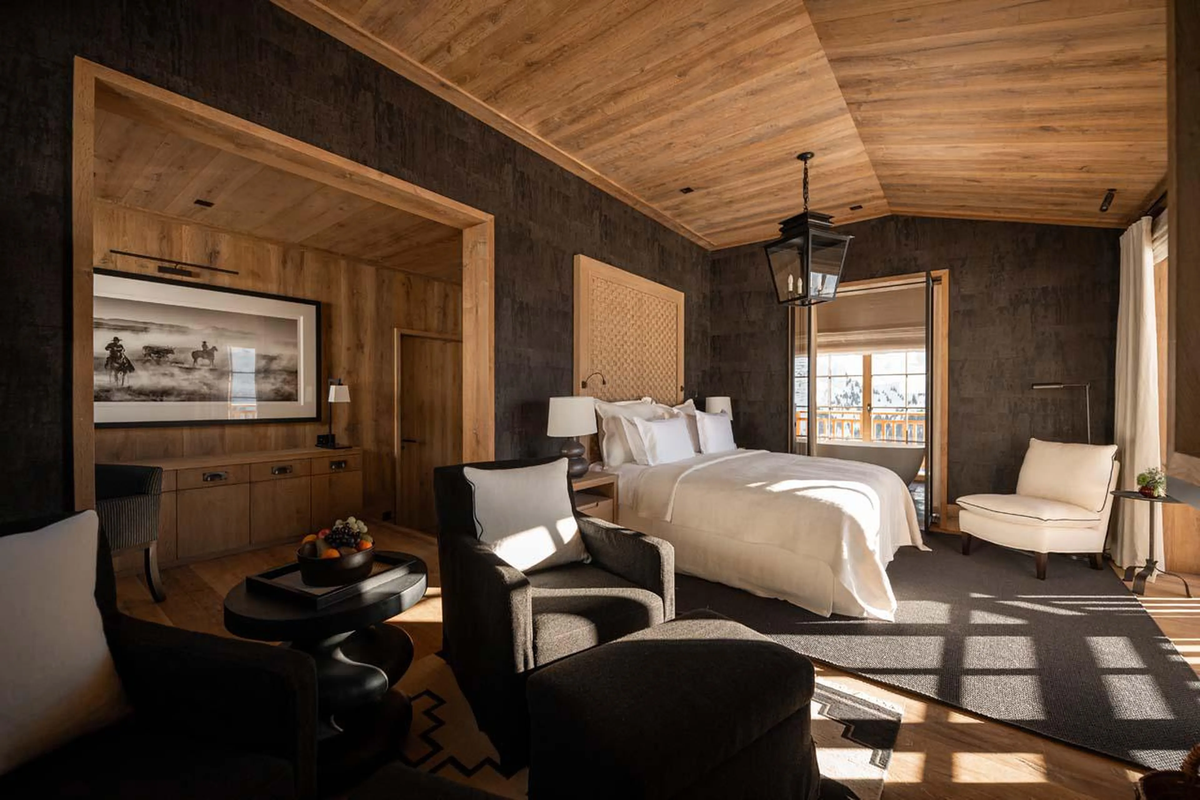 Spacious and modern double bedroom at The Barn in Lech