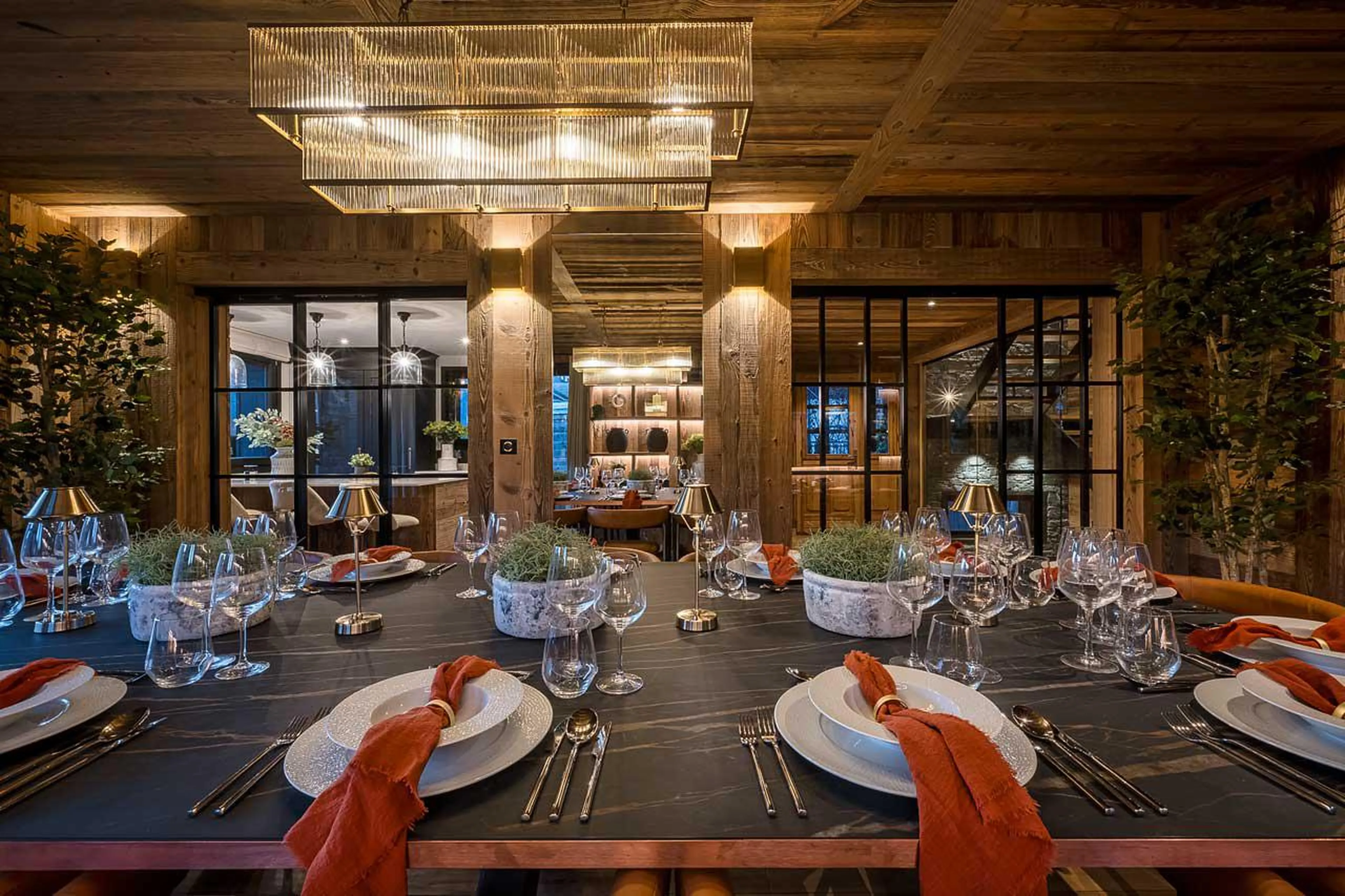 Dining table at The Bungo in Morzine