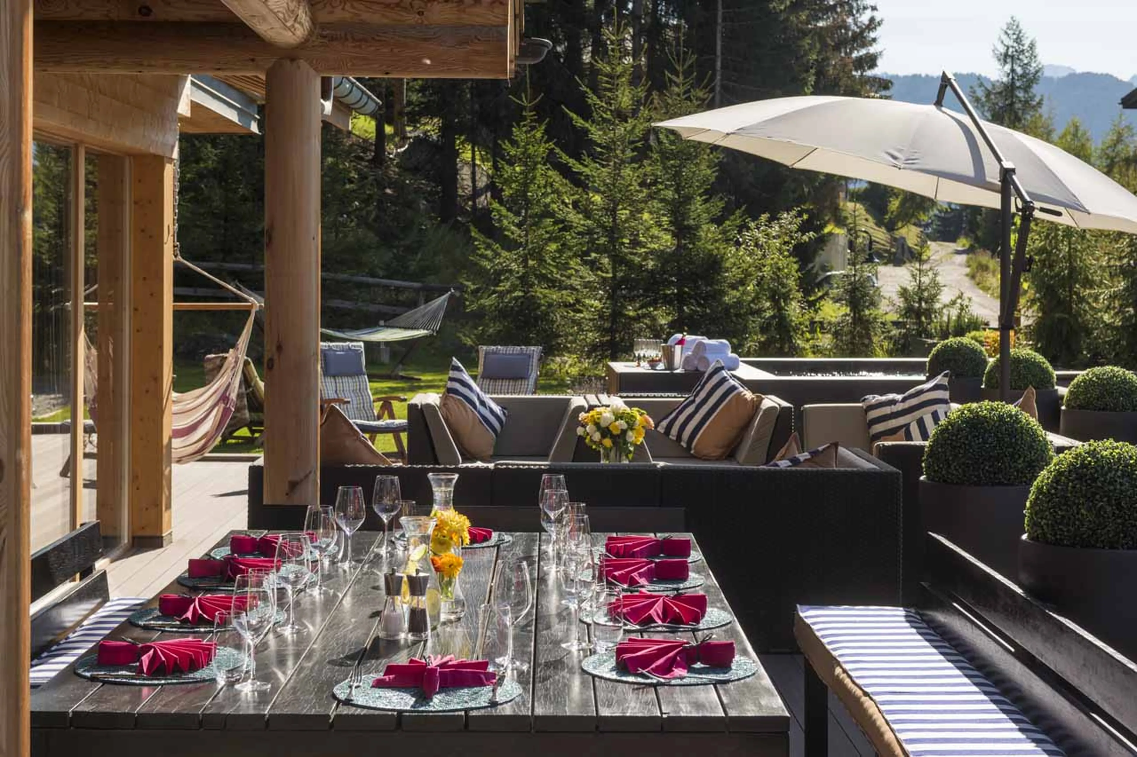 Terrace at The Lodge in Verbier
