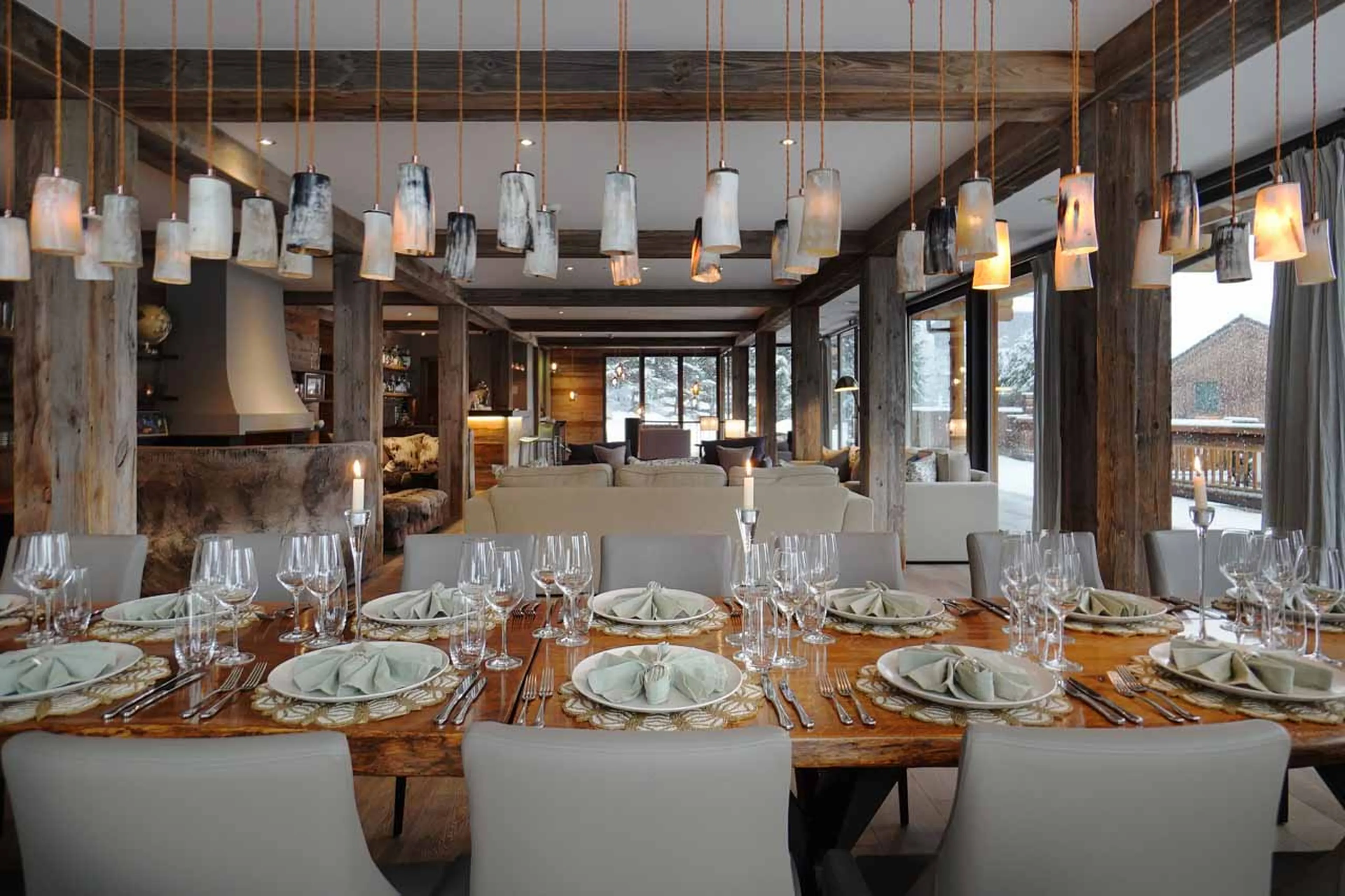 Dining room of The Lodge in Verbier