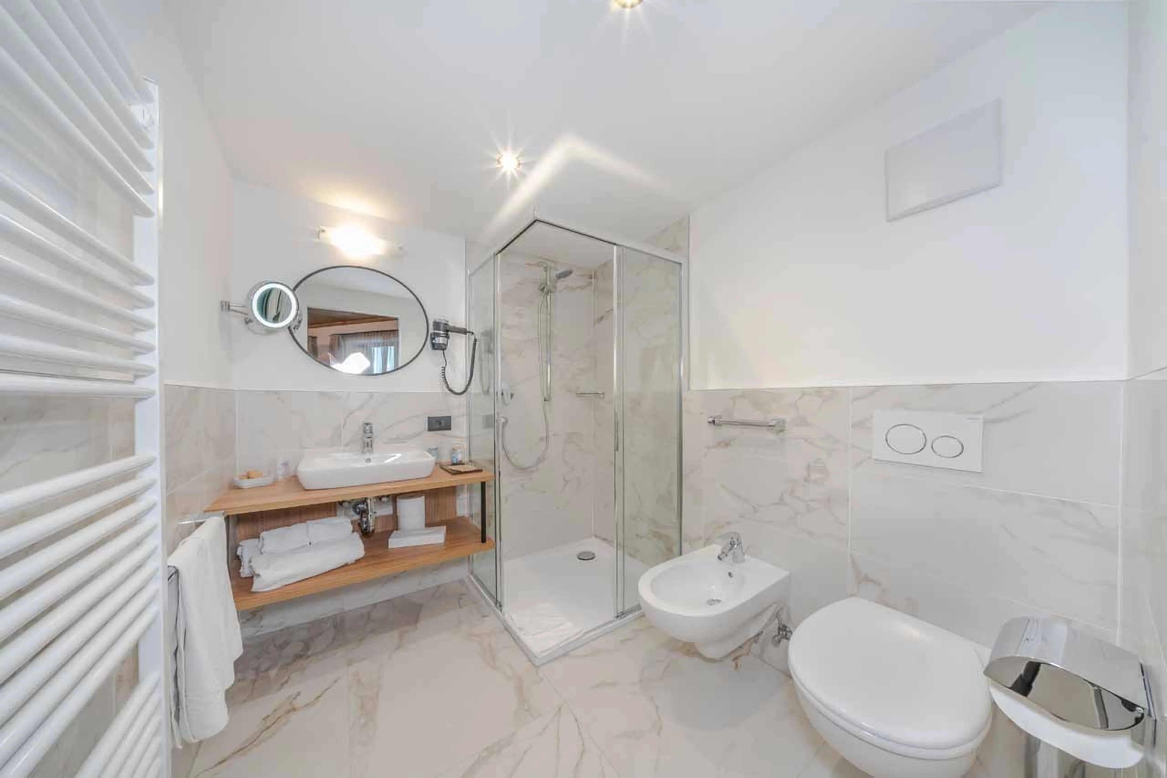 Shower room one at The Loft in Val Gardena