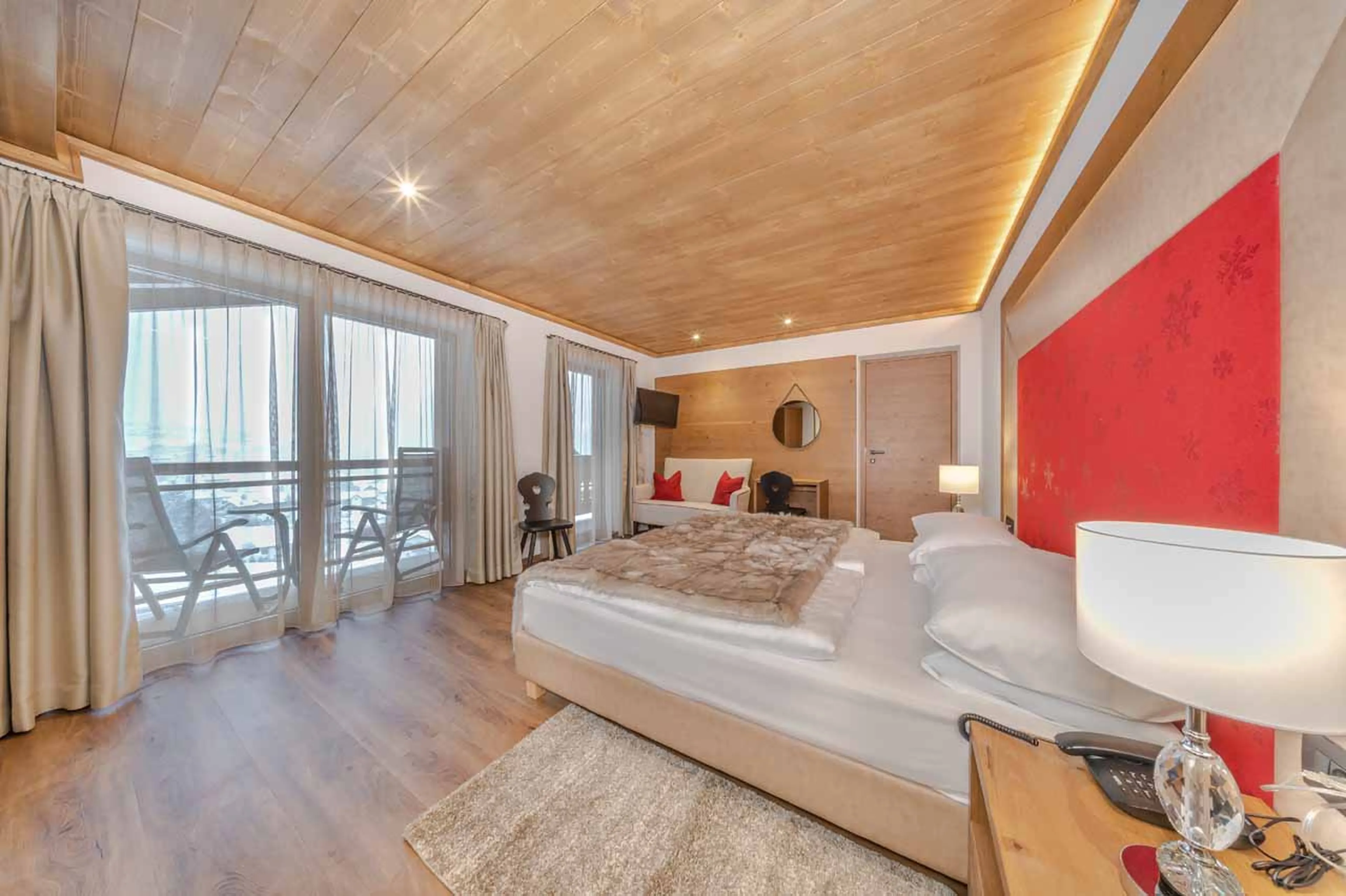 Bedroom one at The Loft in Val Gardena