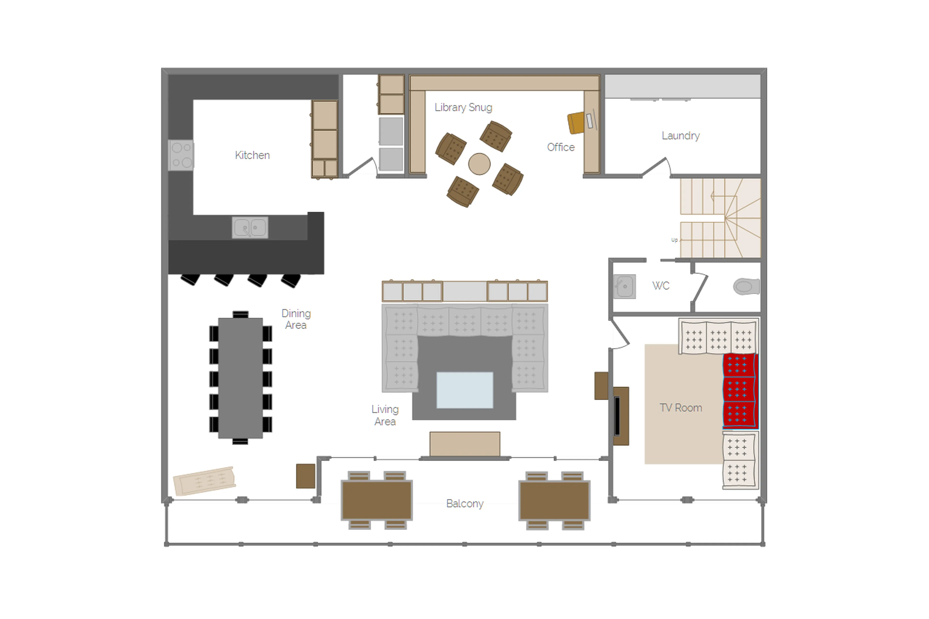 Upper Level floor plan of The Penthouse, Les Gets