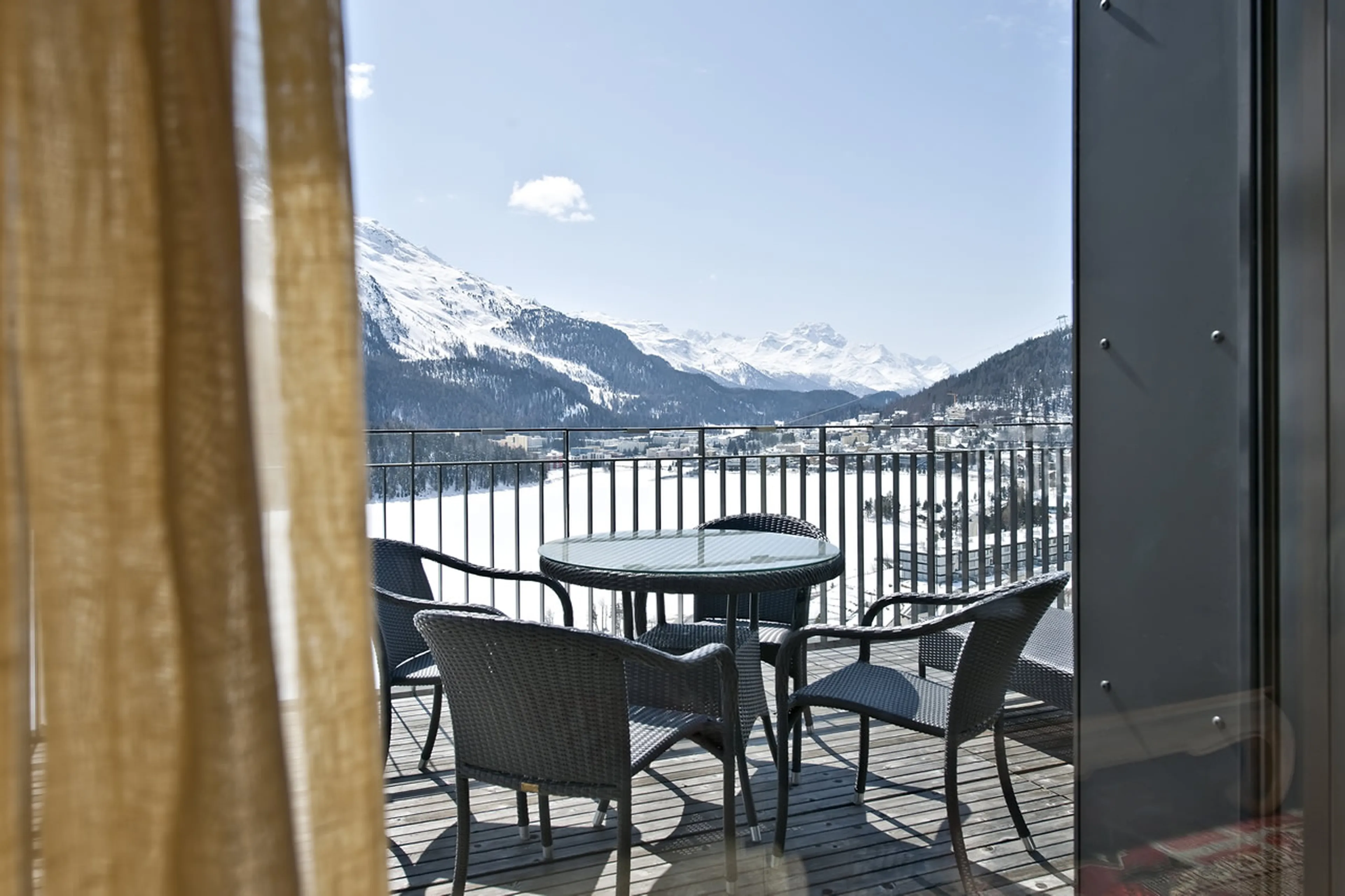 View from balcony of The Penthouse in St Moritz