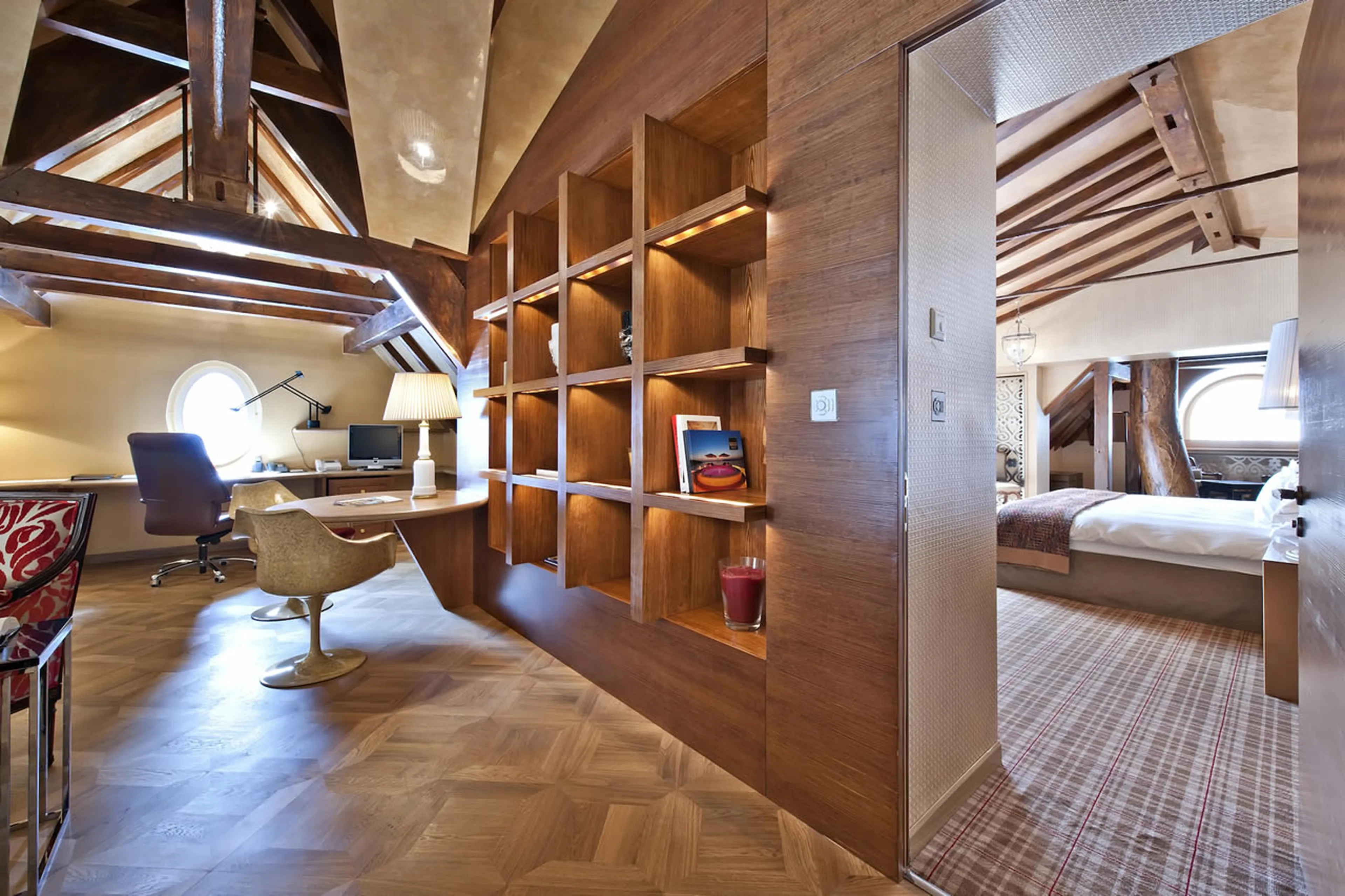 Office area in The Penthouse in St Moritz