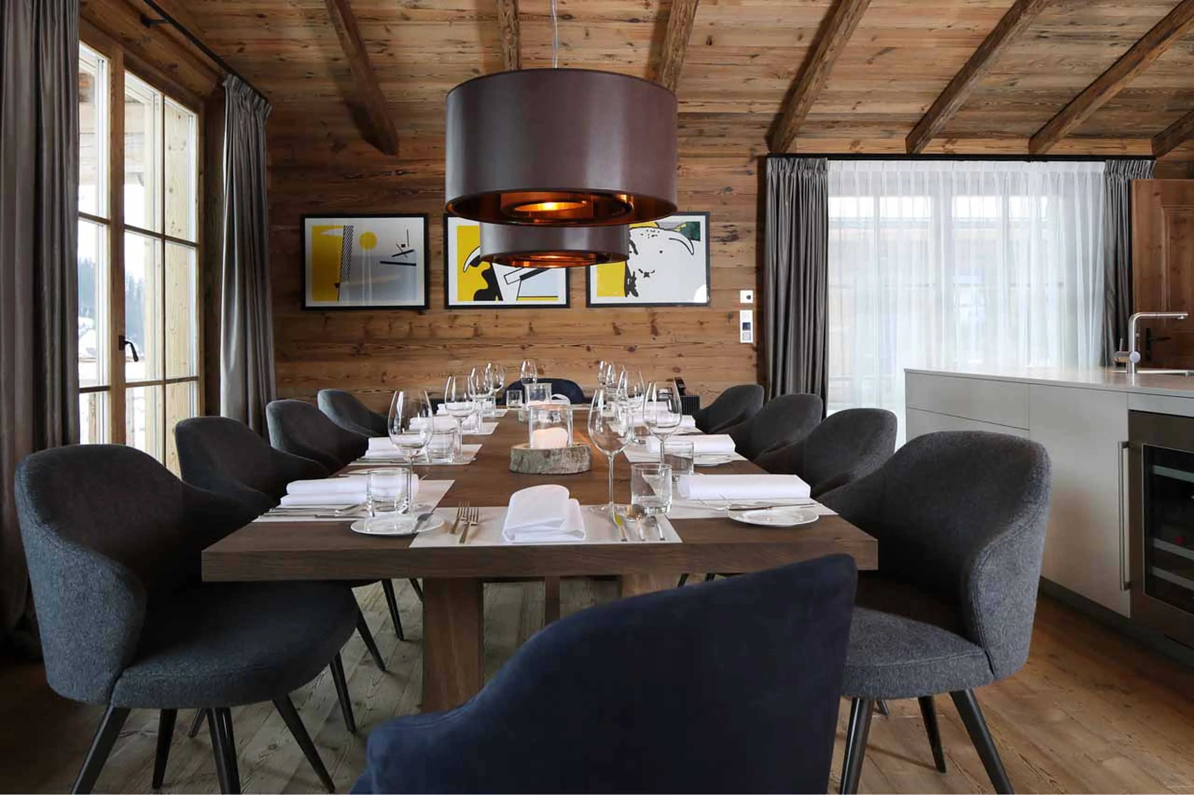 Dining table at The Residence in Lech