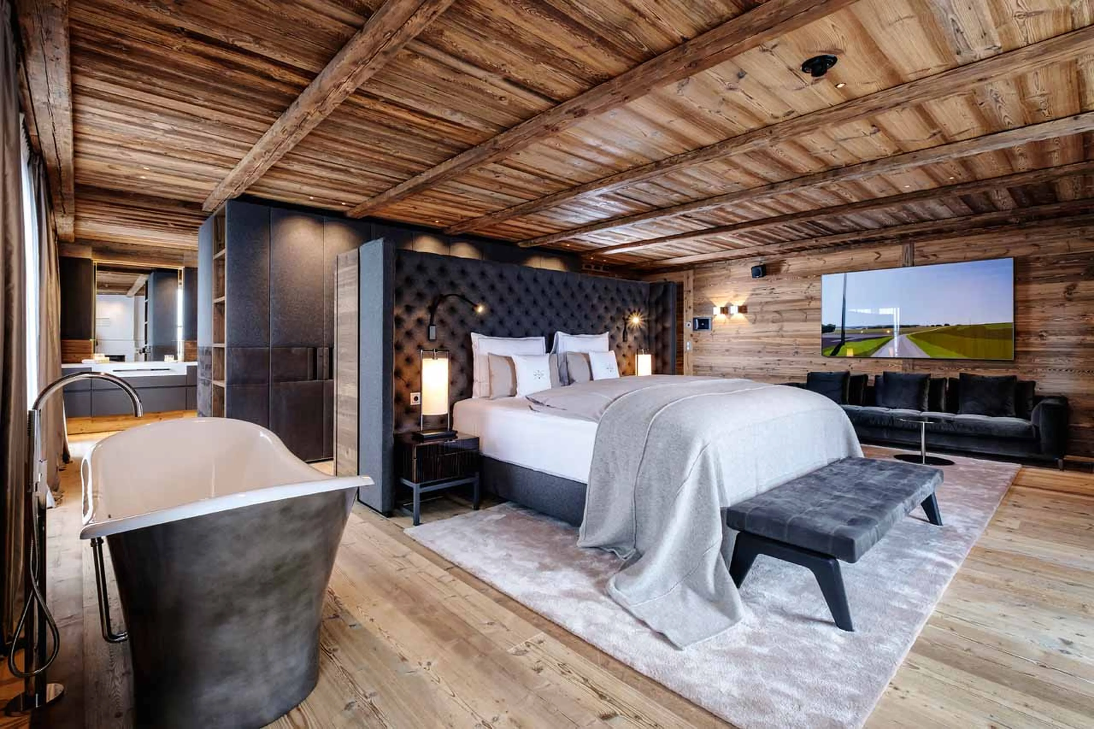 Master bedroom at The Residence in Lech