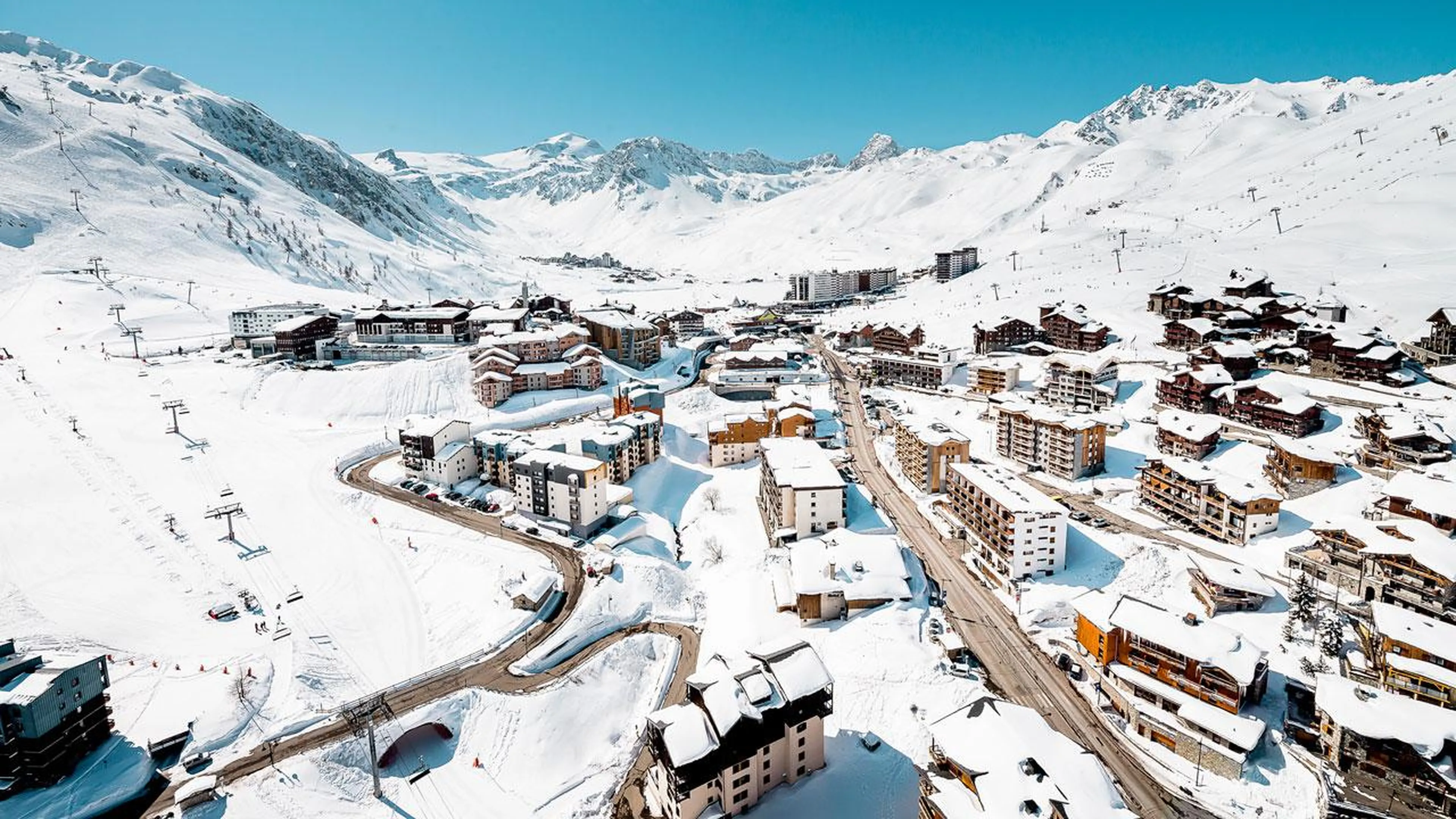 Aerial view of Tignes