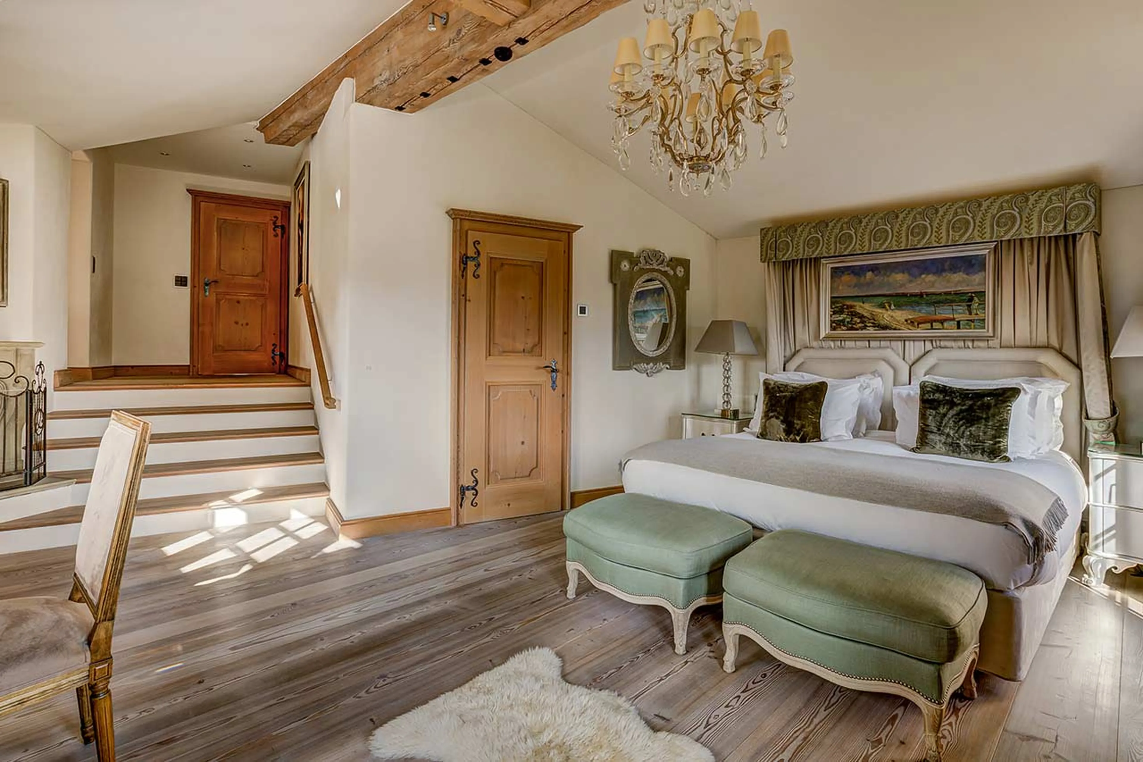 Master bedroom at Tivoli Lodge in Davos