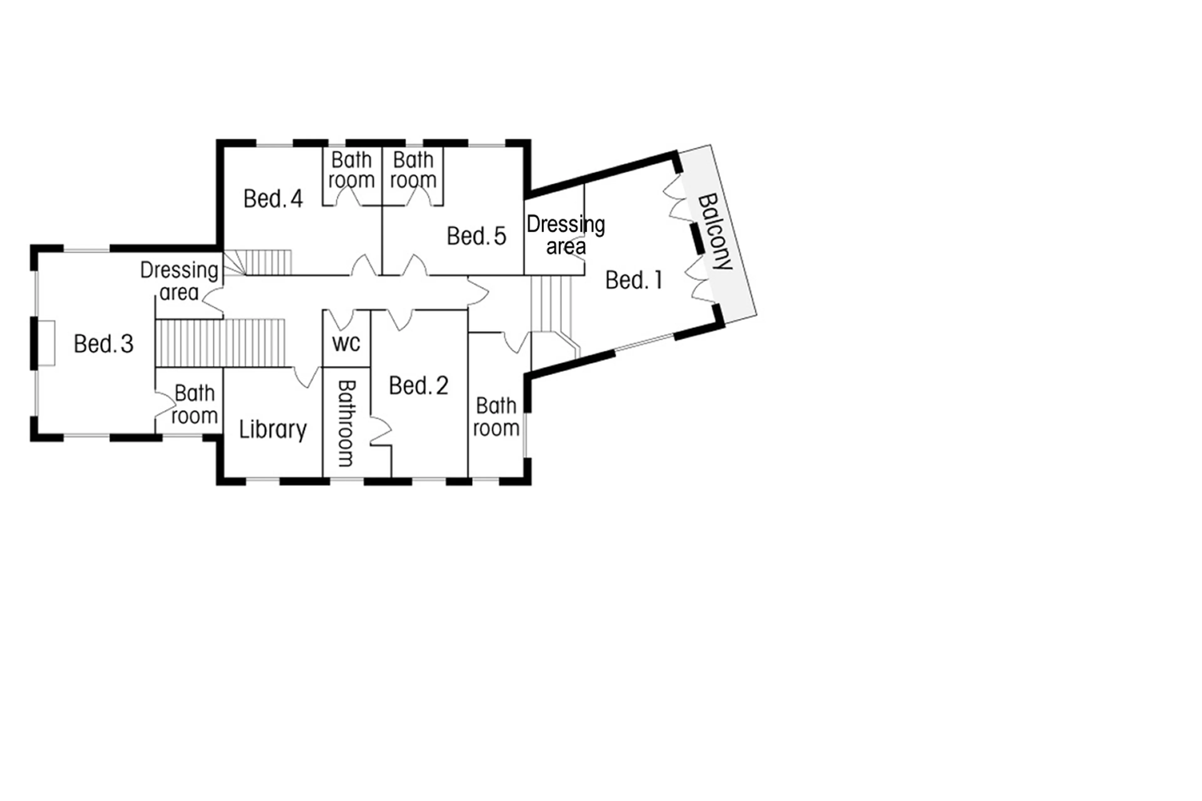 Level two floor plan of  Tivoli Lodge in Davos