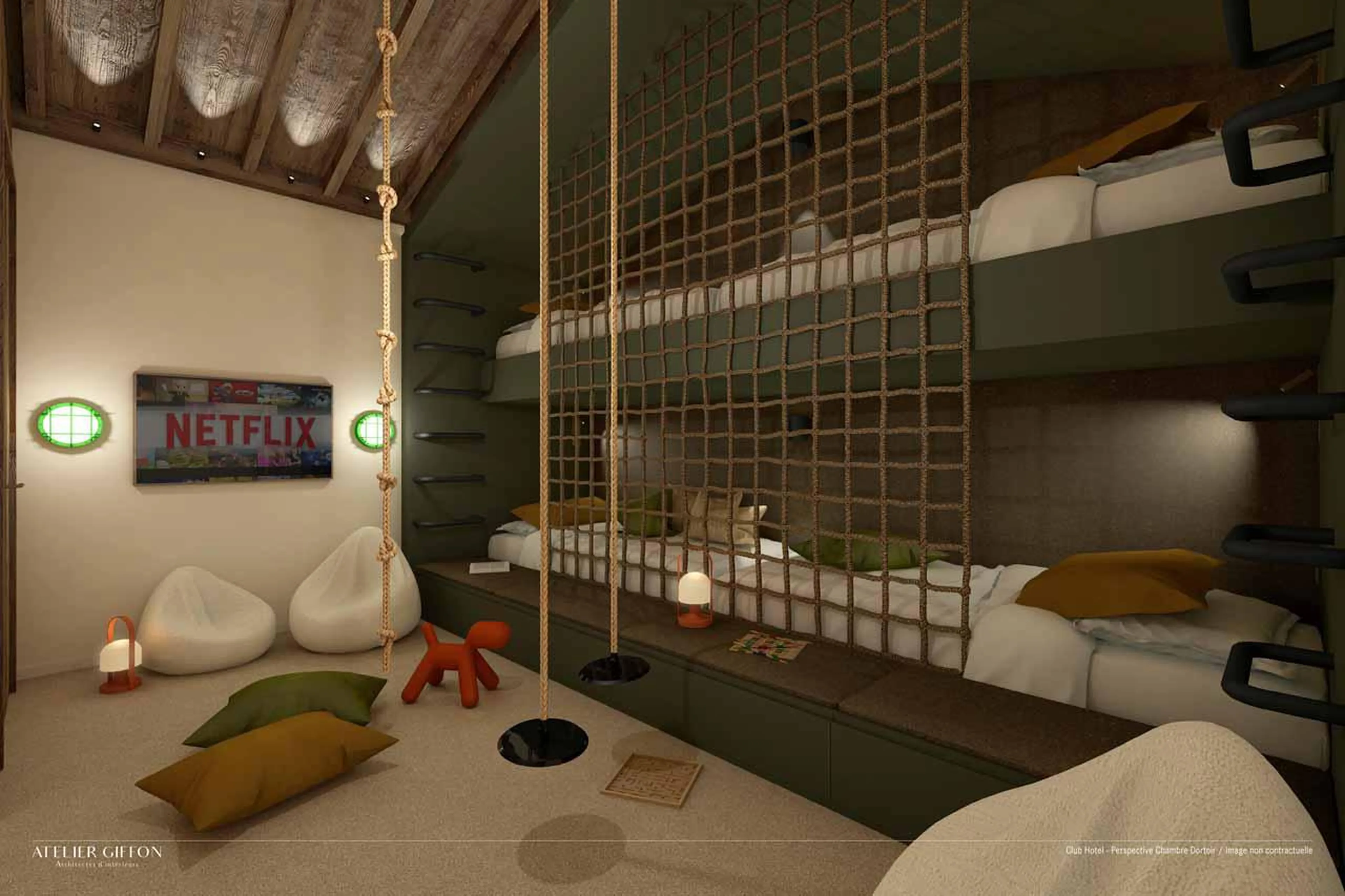 Bunk bedroom in Atmosphere Apartment 101, Courchevel 1850