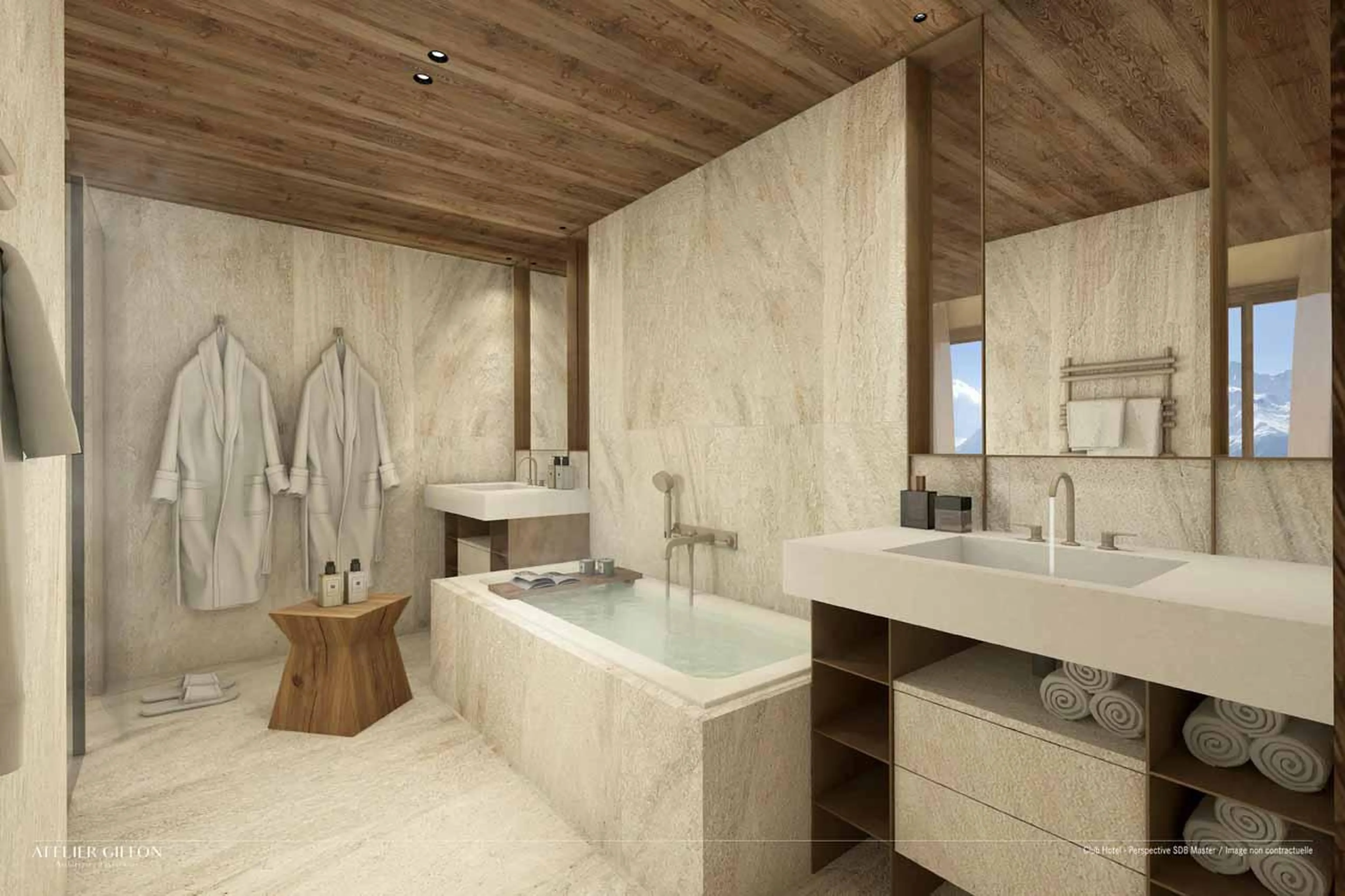 En-suite bathroom in Atmosphere Apartment 101, Courchevel 1850