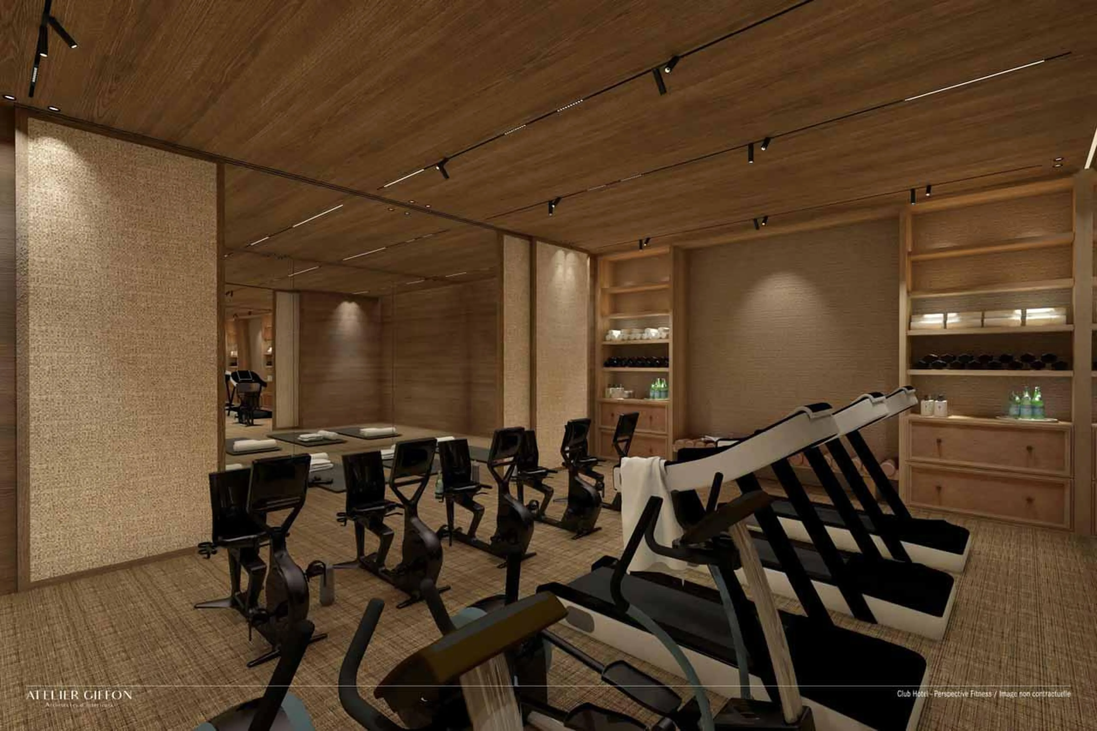 Gym equipment in Atmosphere Apartment 101, Courchevel 1850