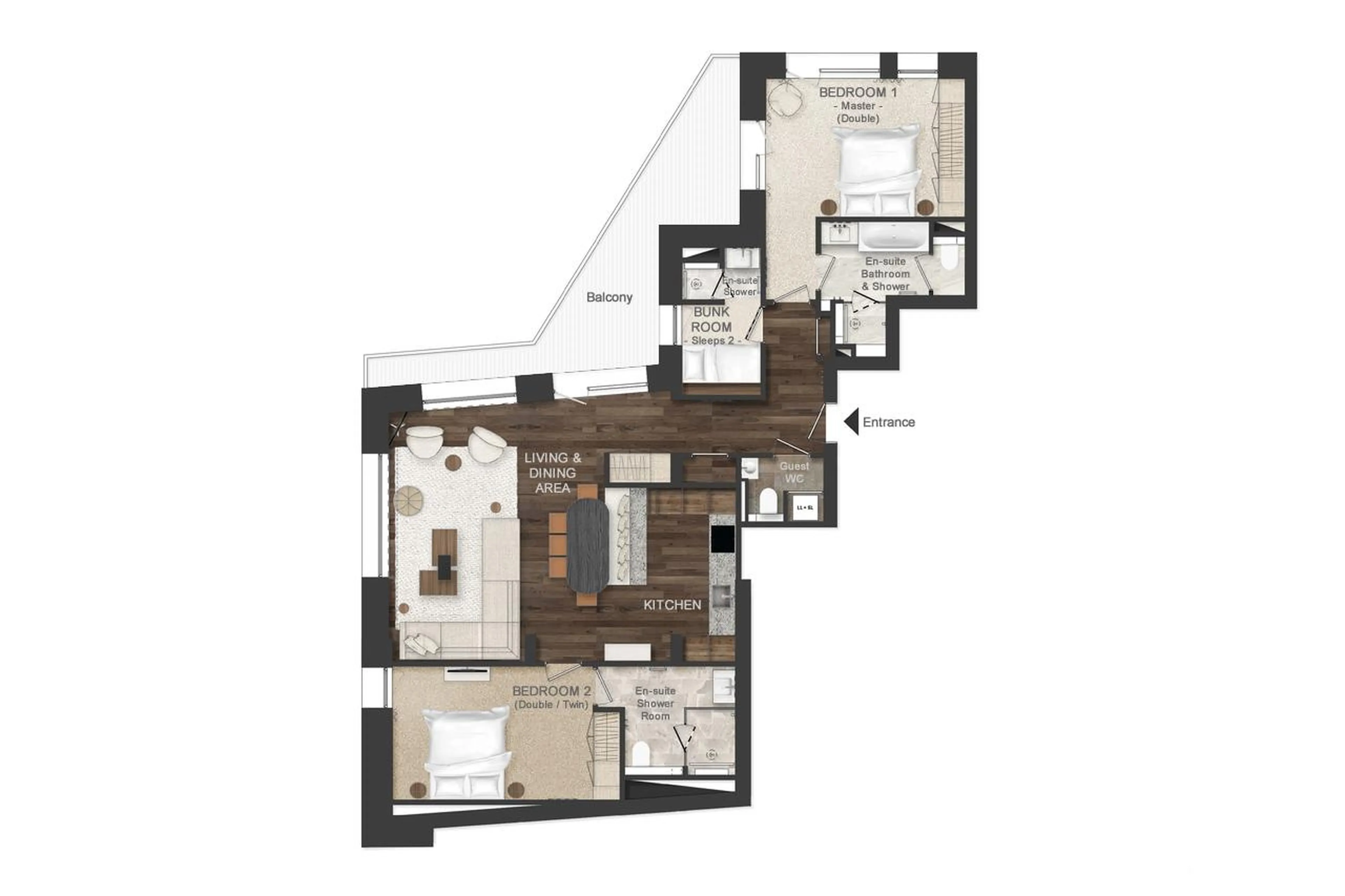 Floor plan of Atmosphere Apartment 401 in Courchevel 1850