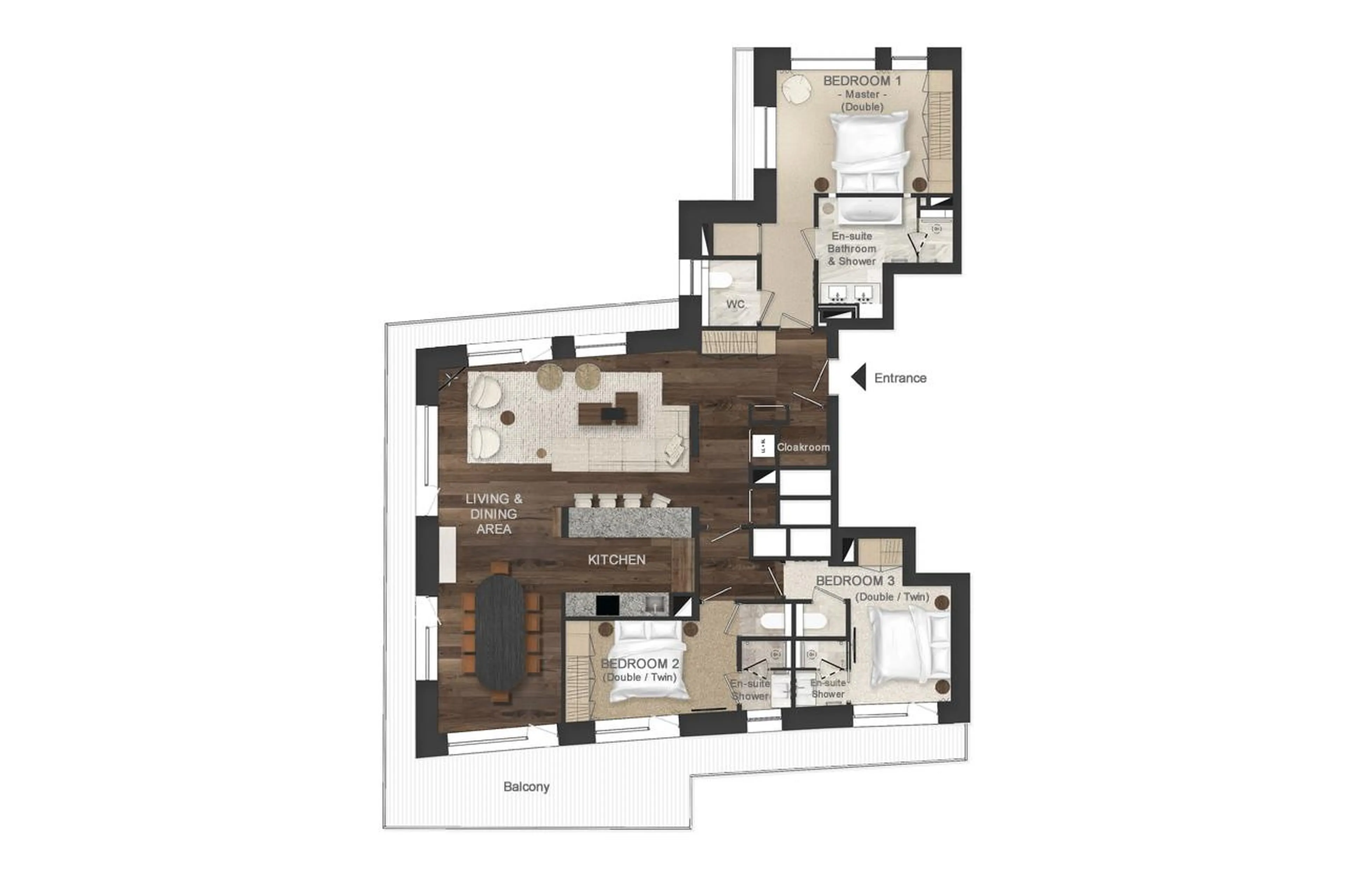 Floor plan of Atmosphere Apartment 901 in Courchevel 1850