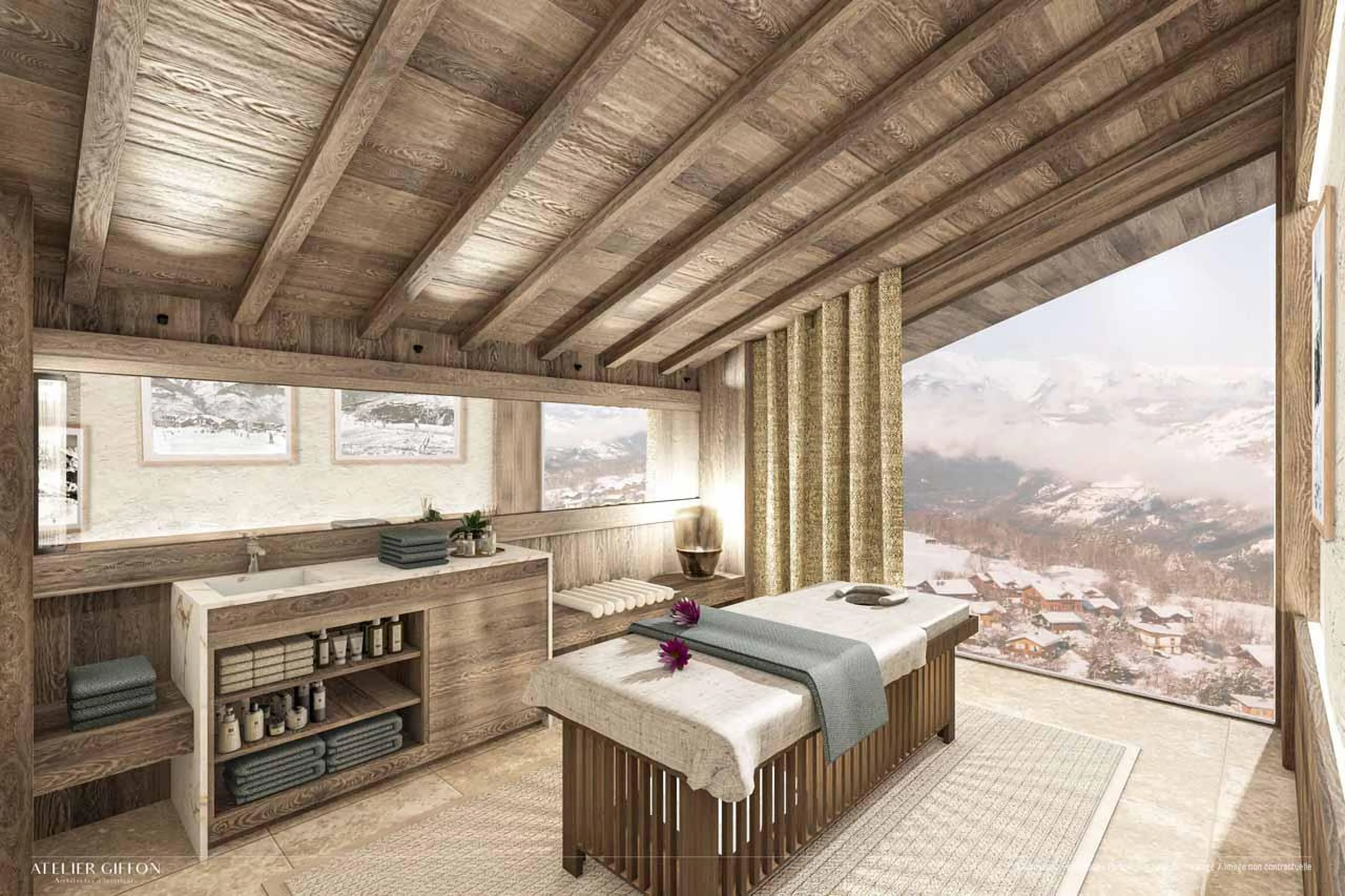 Massage room in Atmosphere Penthouse, Courchevel 1850
