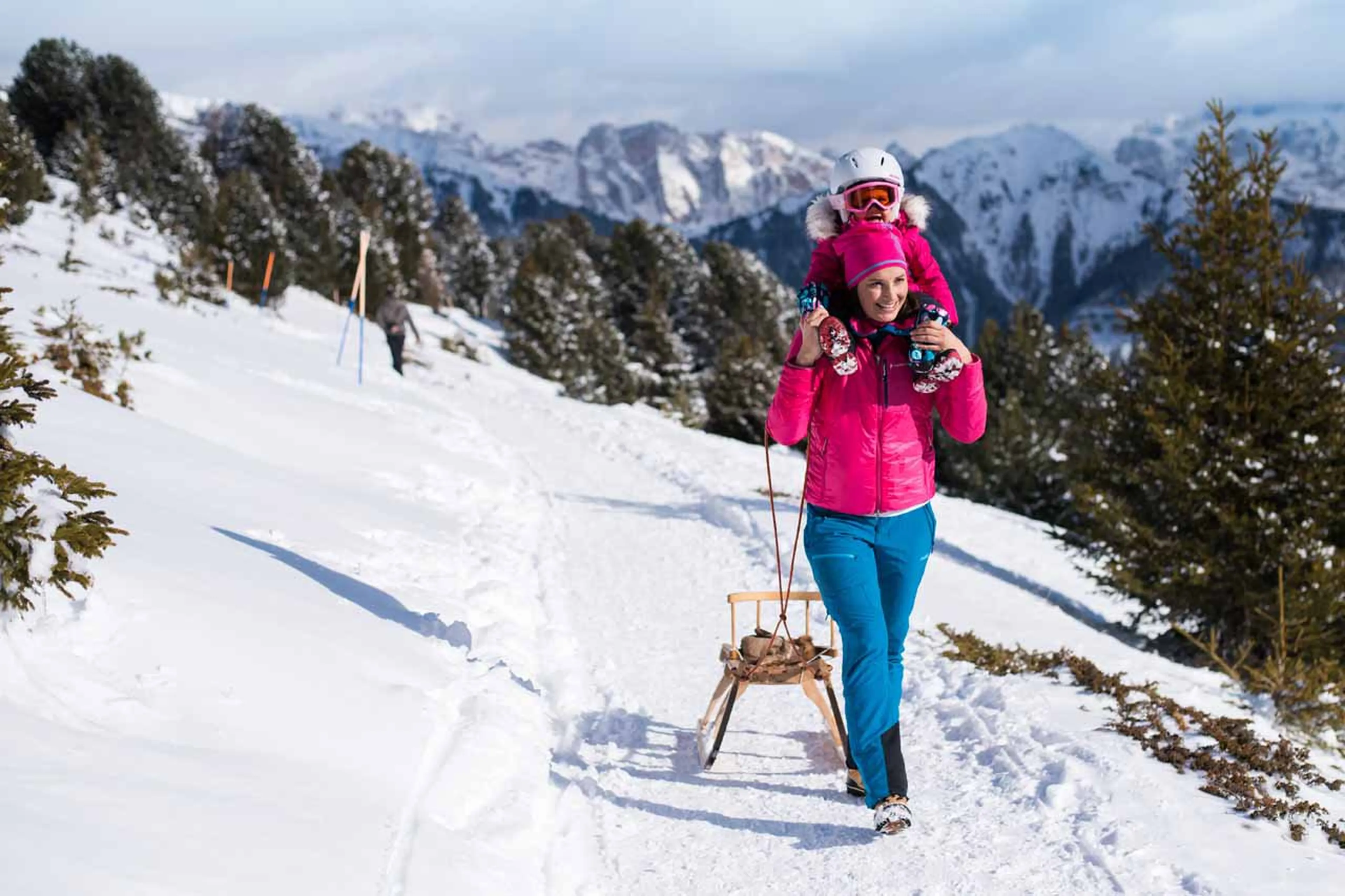 Tobogganing in the Dolomites