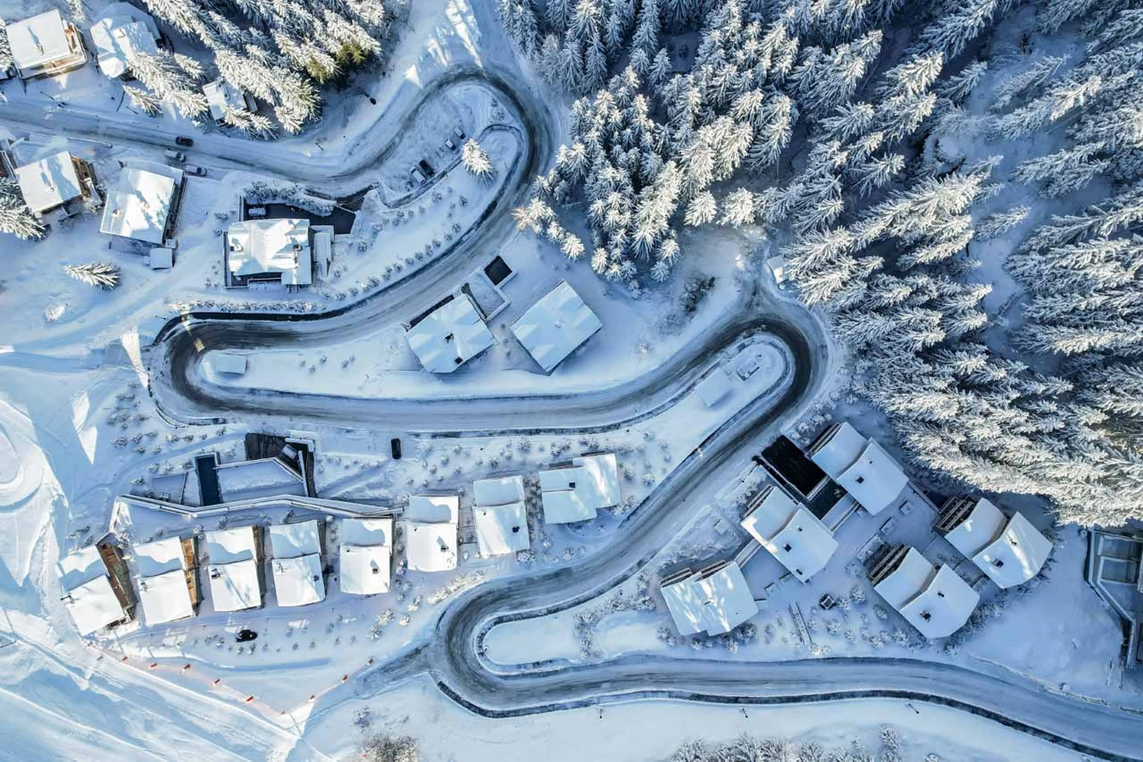 Drone view of Ultima Courchevel Belvedere in Courchevel 1650