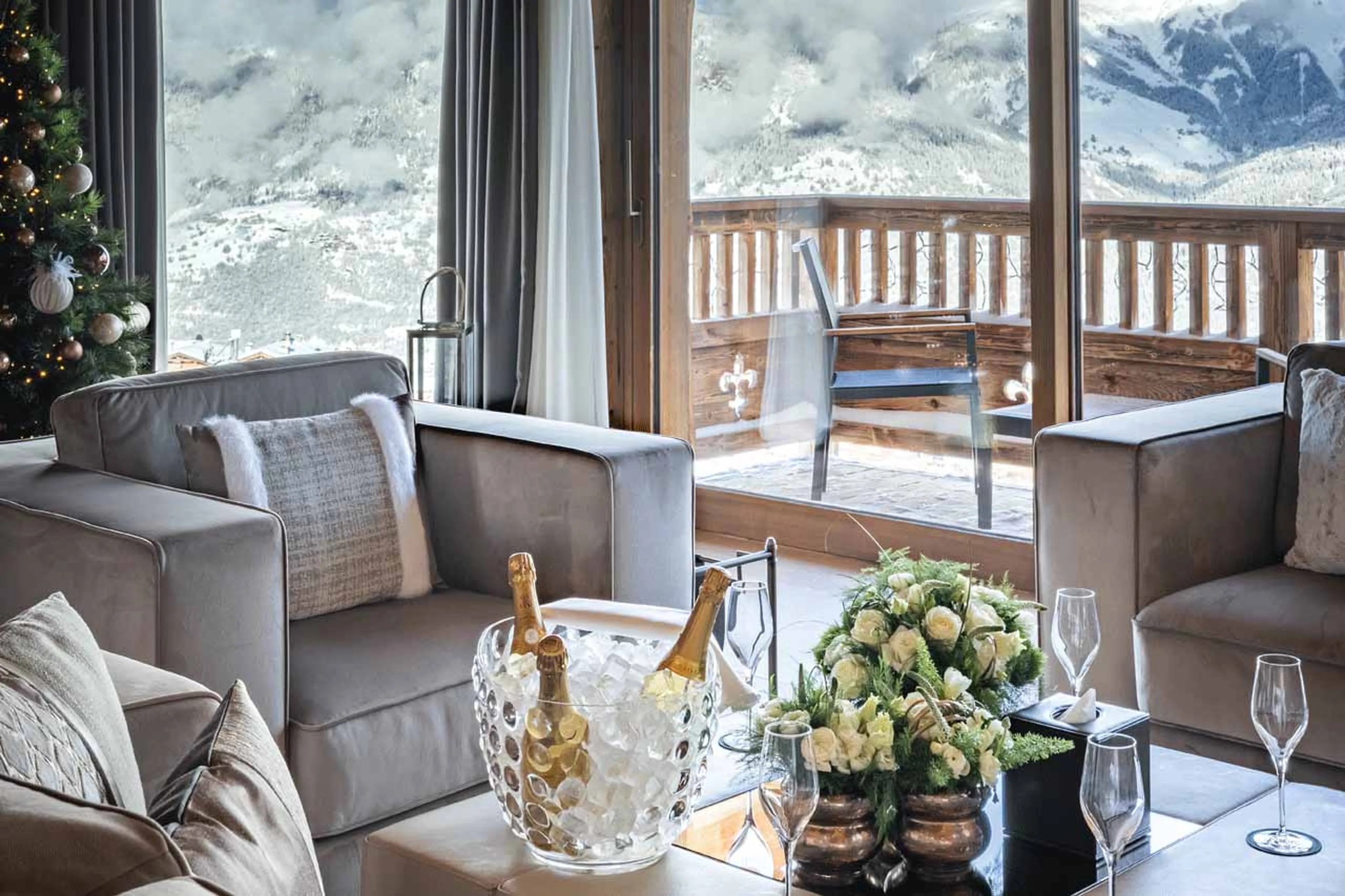 Mountain views from living area at Ultima Courchevel Prestige in Courchevel 1650
