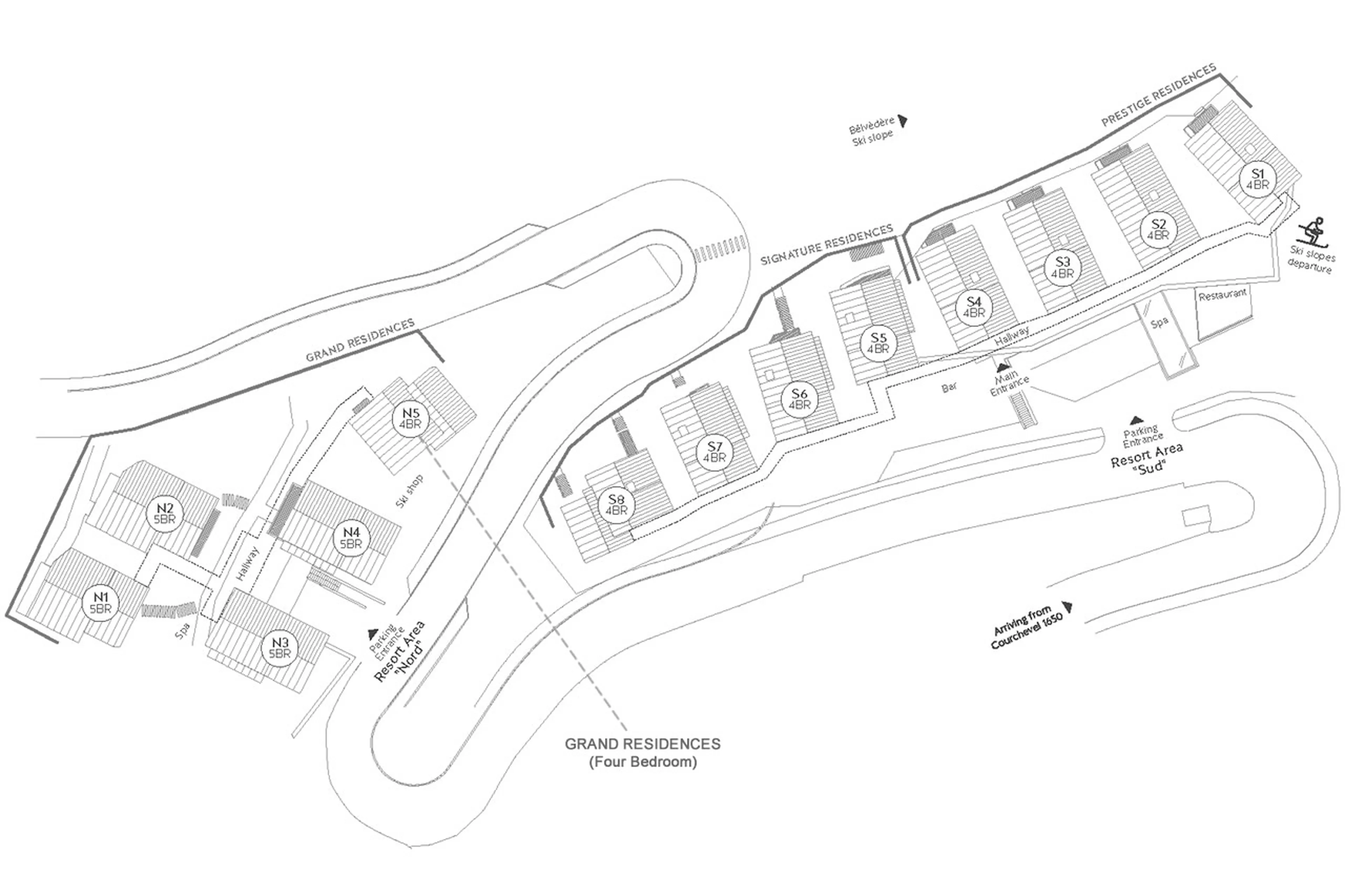 Layout of Ultima Courchevel Belvedere in Courchevel 1650