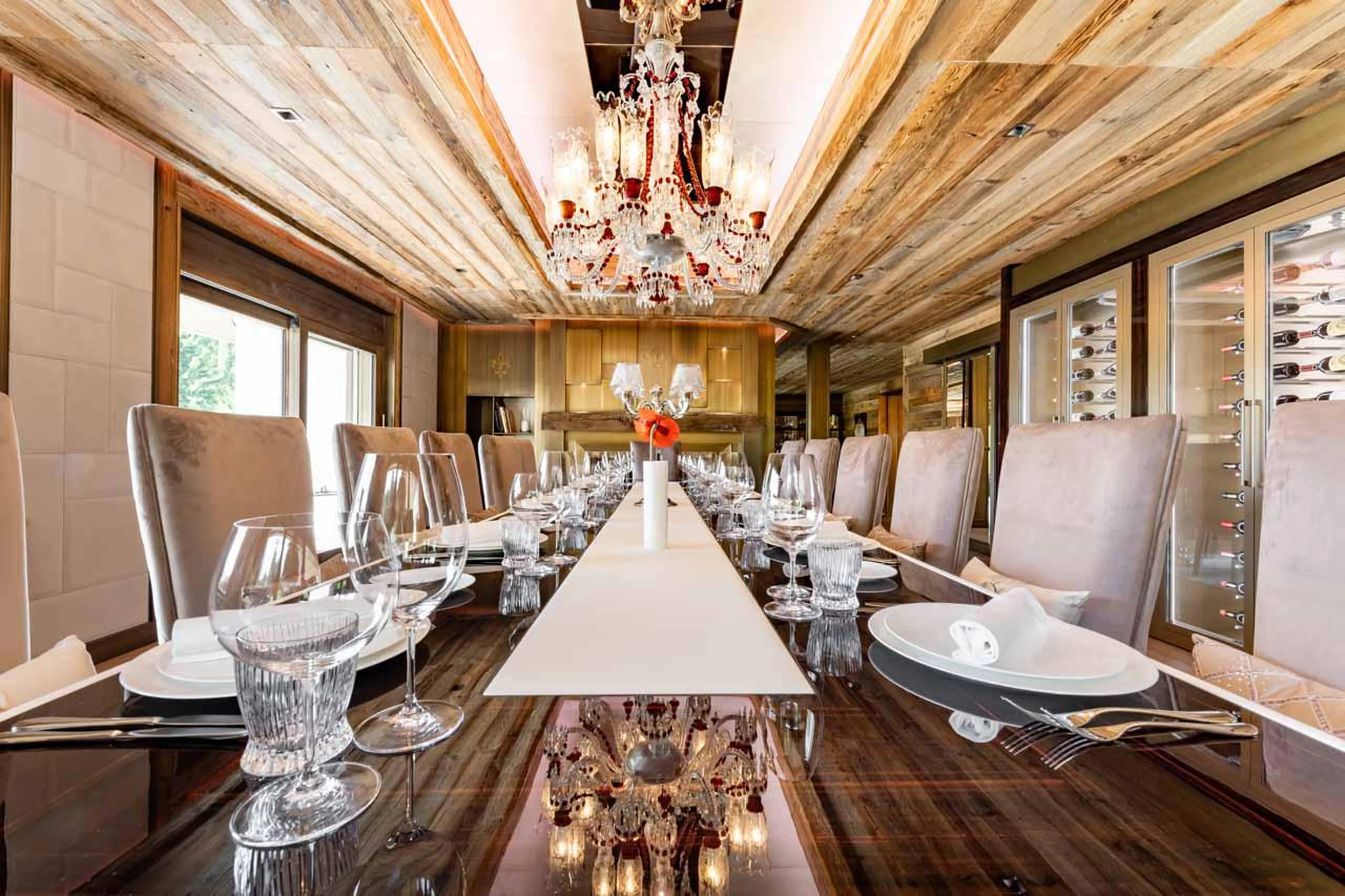 Dining table at Ultima Crans Montana 1
