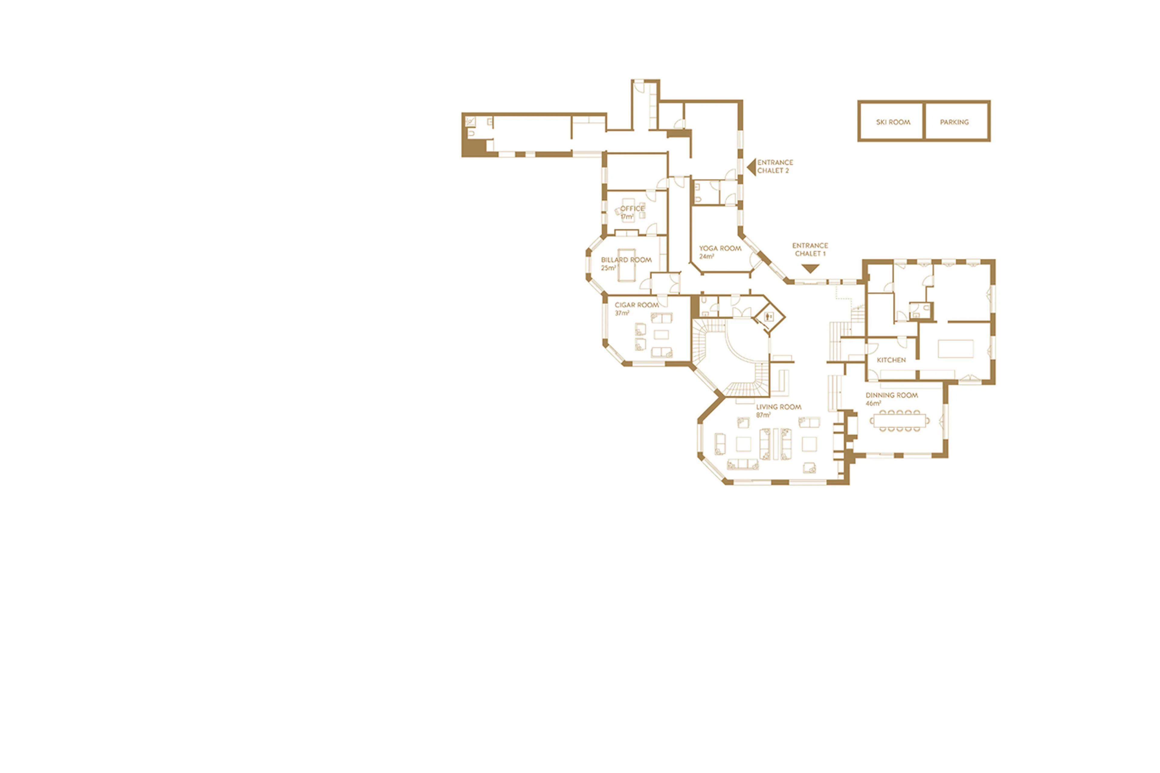 Level 0 floor plan of Ultima Crans Montana 1