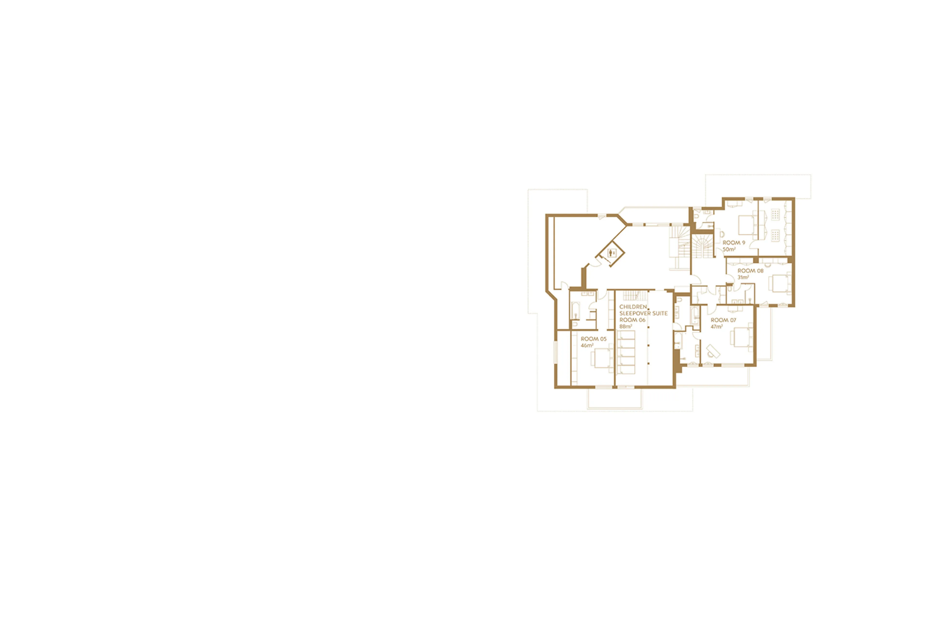 Level 2 floor plan of Ultima Crans Montana 1