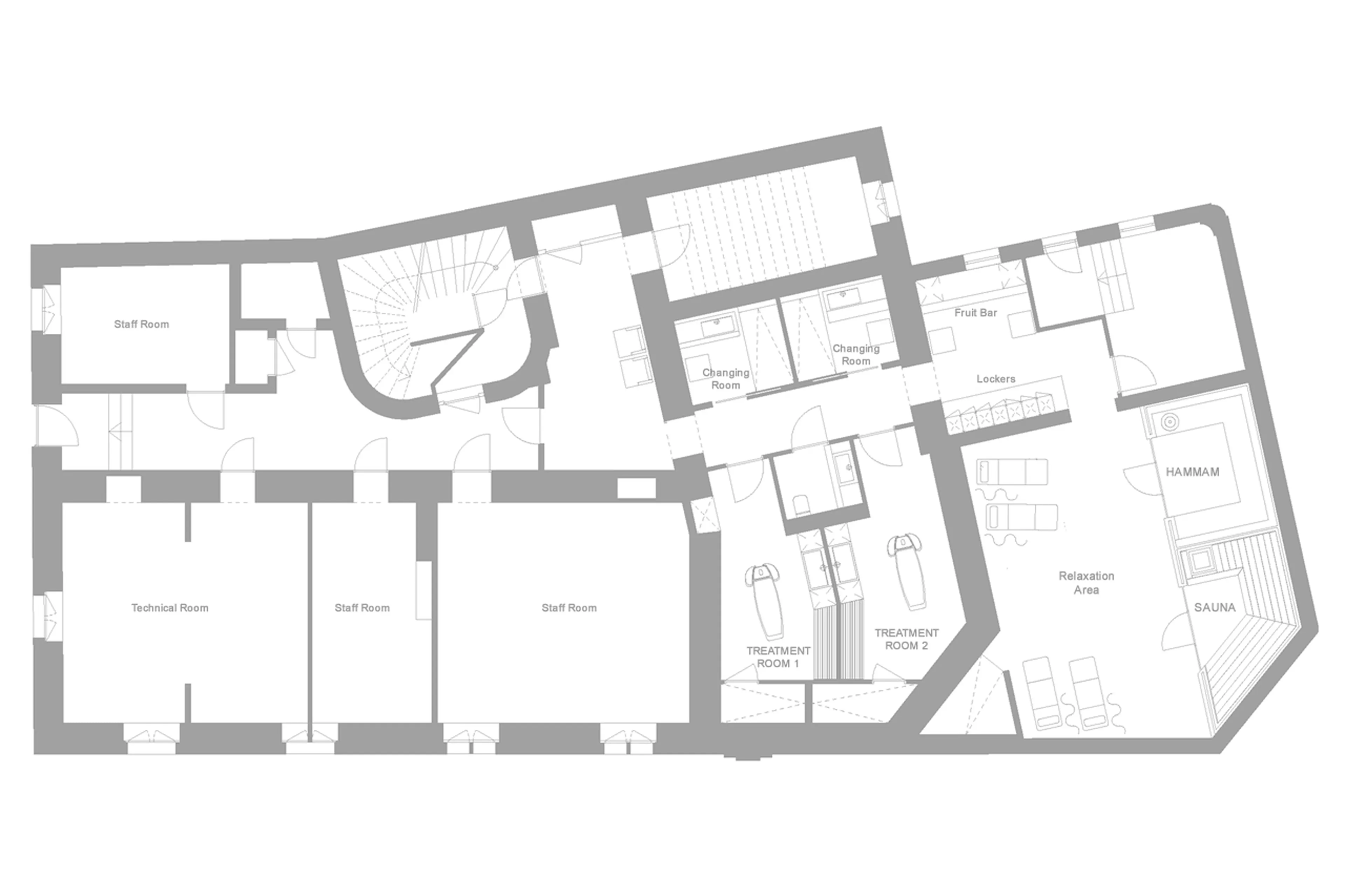 Shared spa floor plan of Ultima Geneva Three-Bedroom Residence