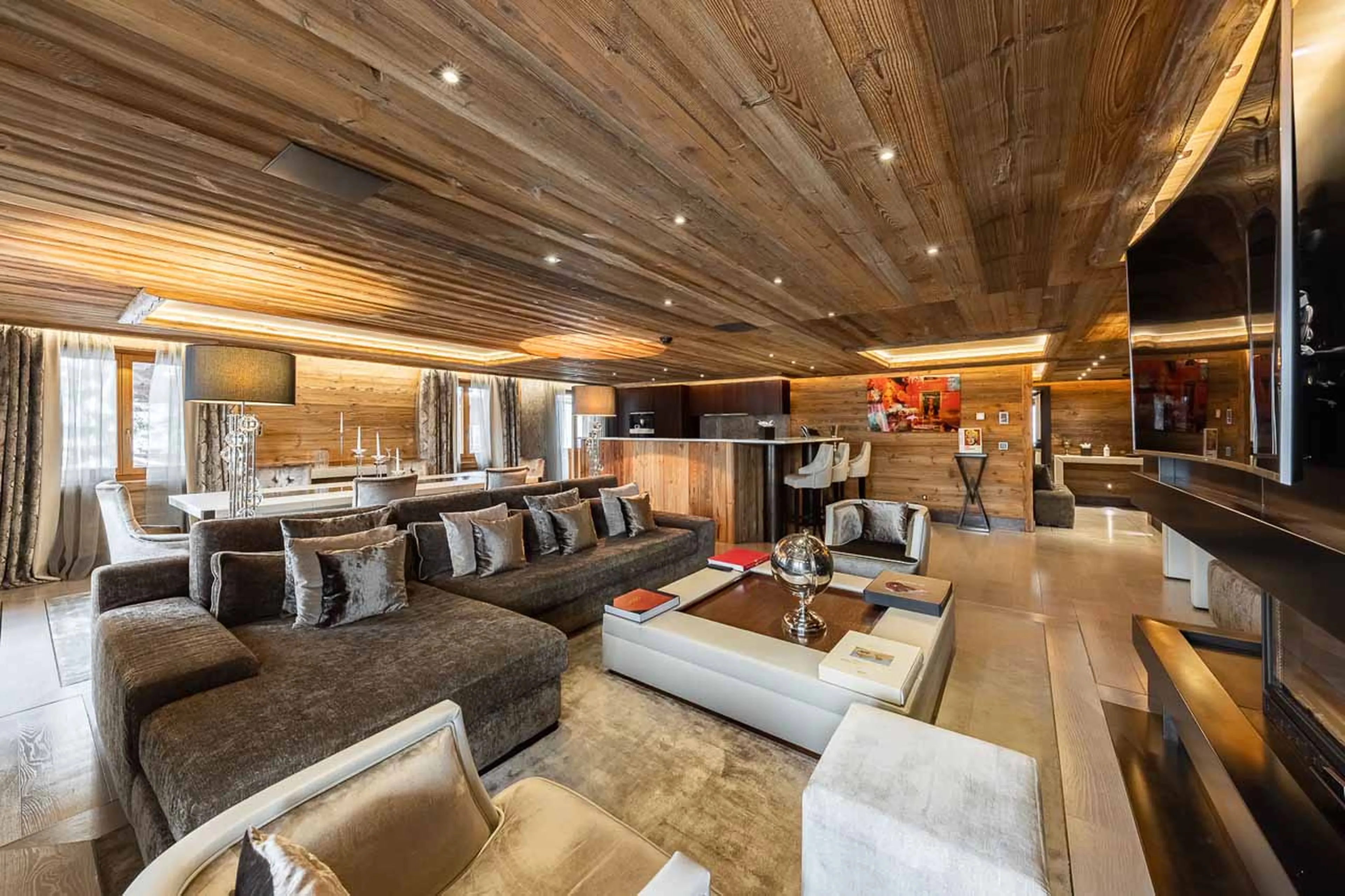 Living area in Three Bedroom Residance at Ultima Gstaad Residence