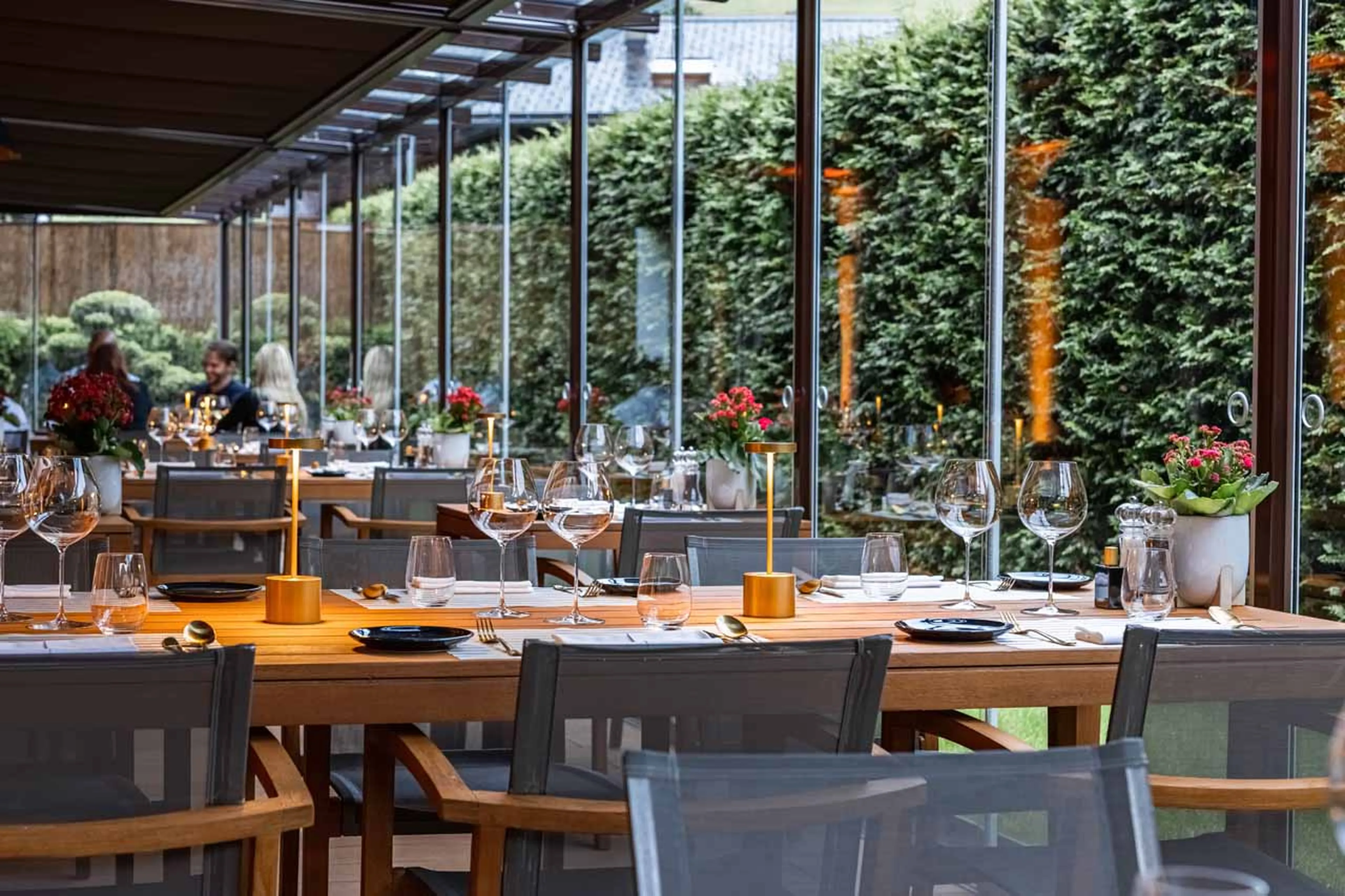 Terrace in summer at Ultima Gstaad 4BR Residence in Gstaad