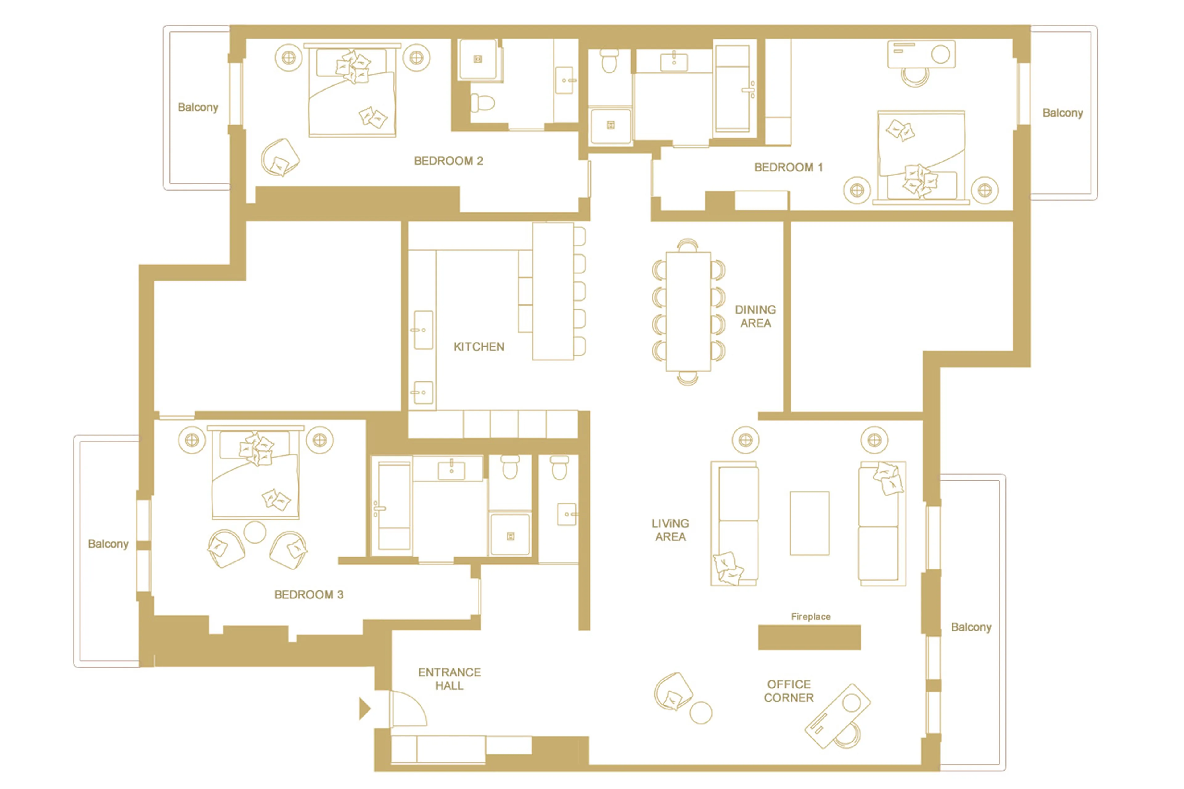 Floor plan of Ultima Royal Residence in Gstaad