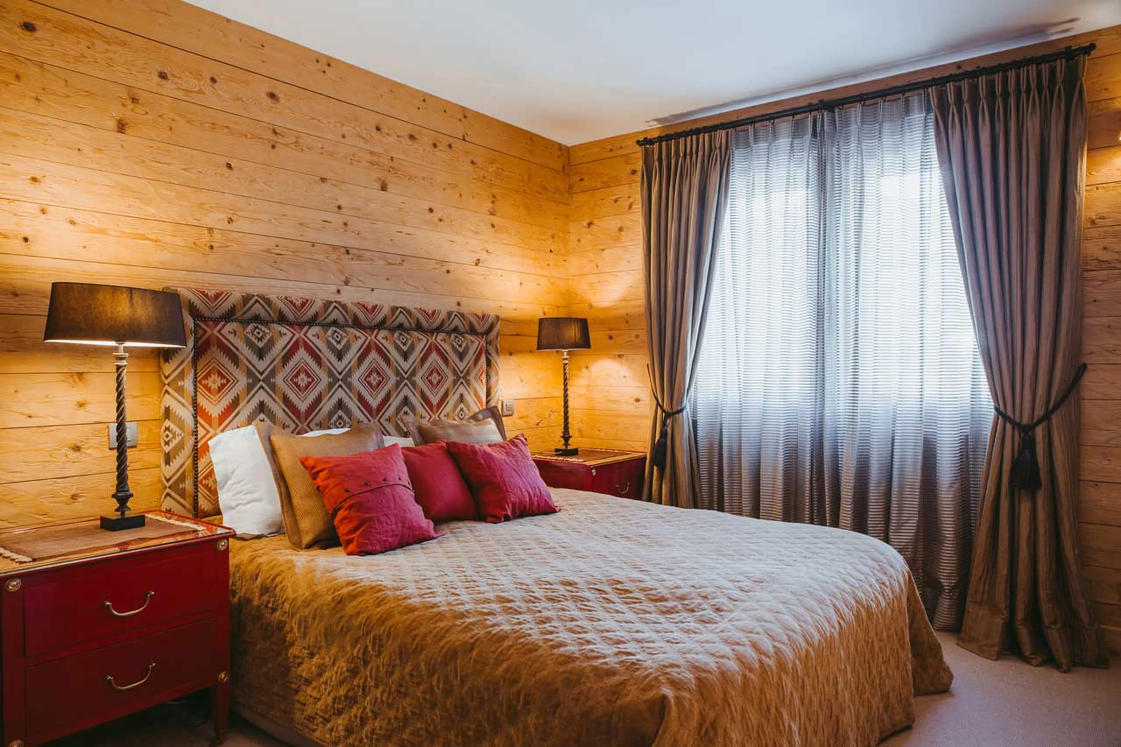 Master bedroom at Valentine 211 in Verbier