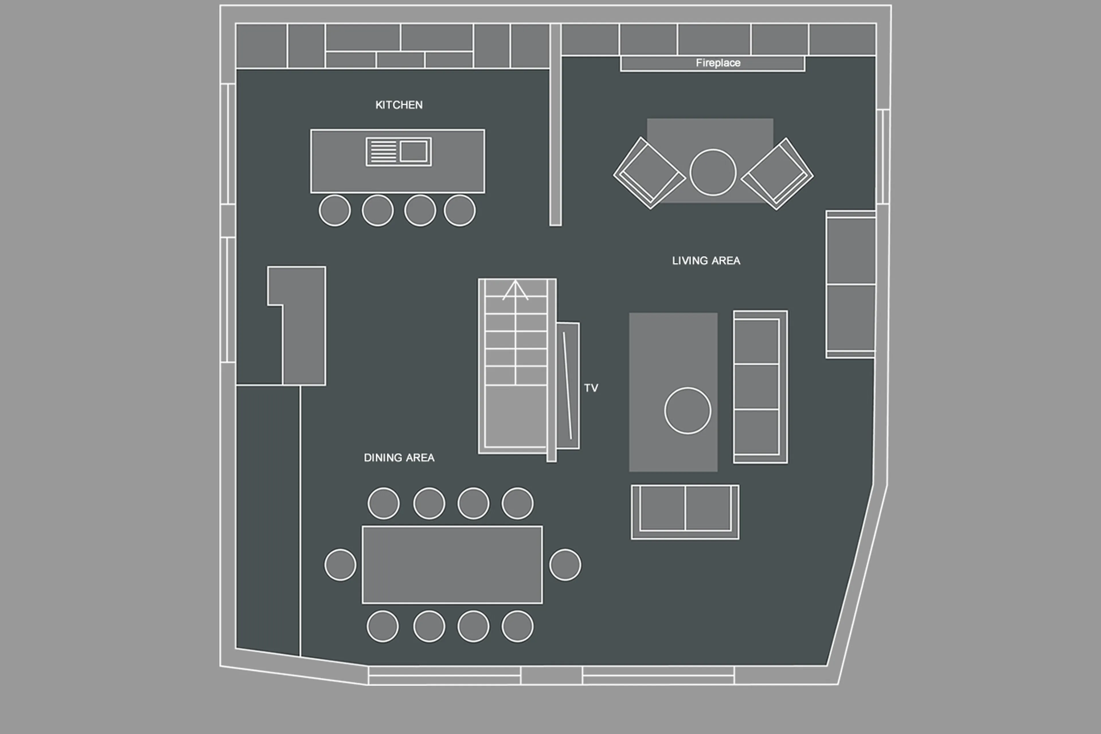 Level 1 floor plan of Chalet Vesper in Morzine