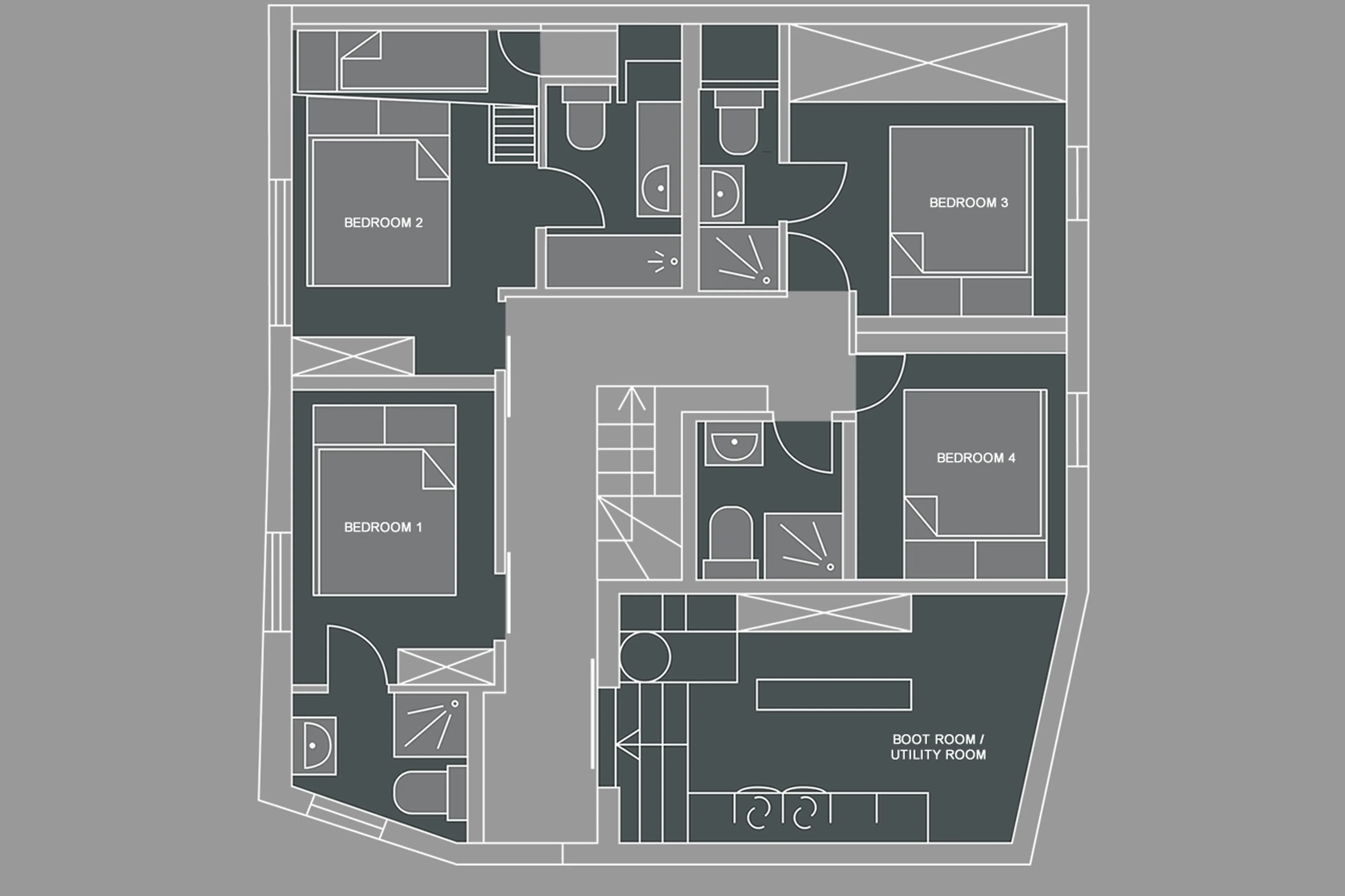 Level 1 floor plan of Chalet Vesper in Morzine