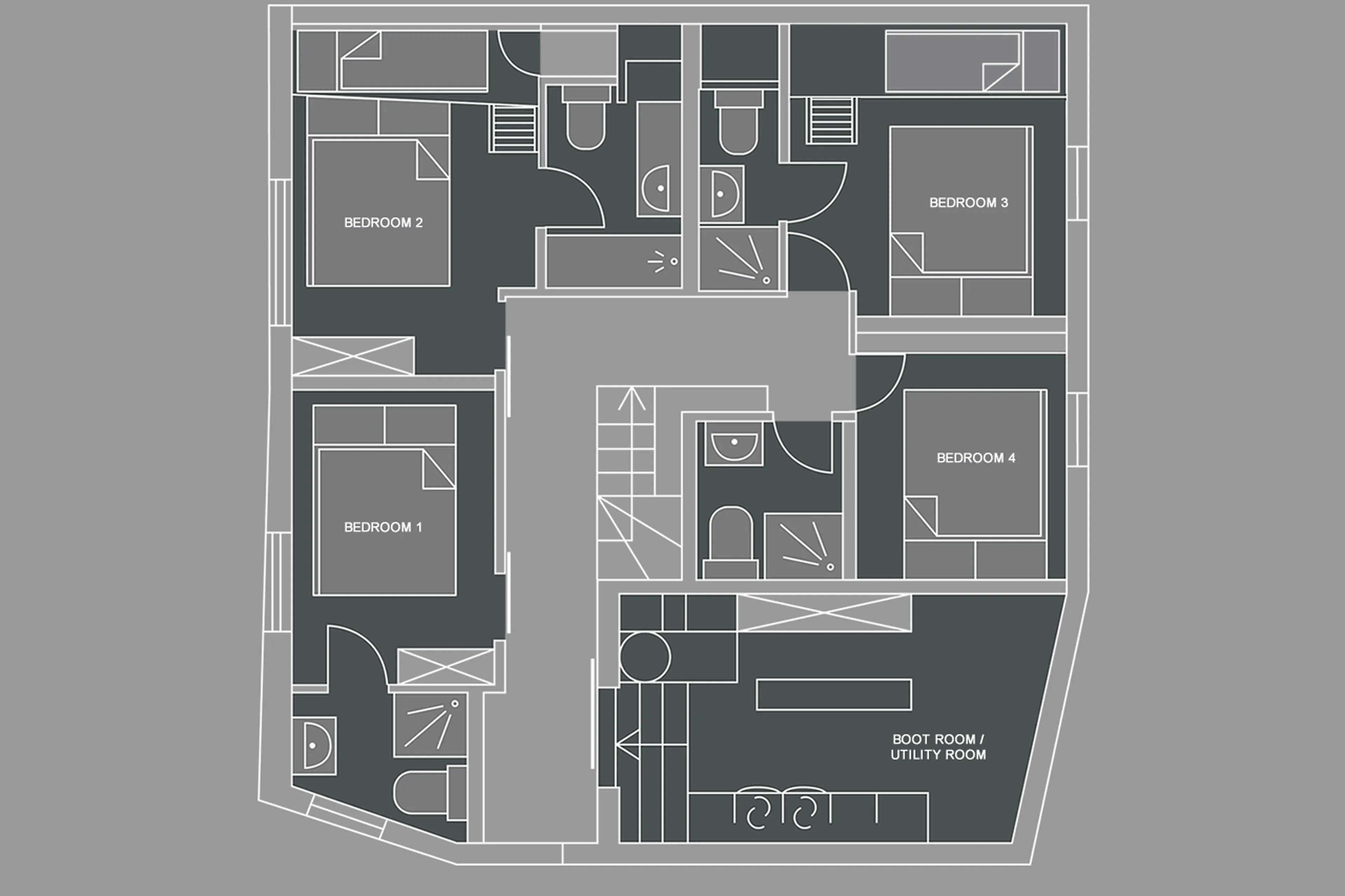 Level 1 floor plan of Chalet Vesper in Morzine