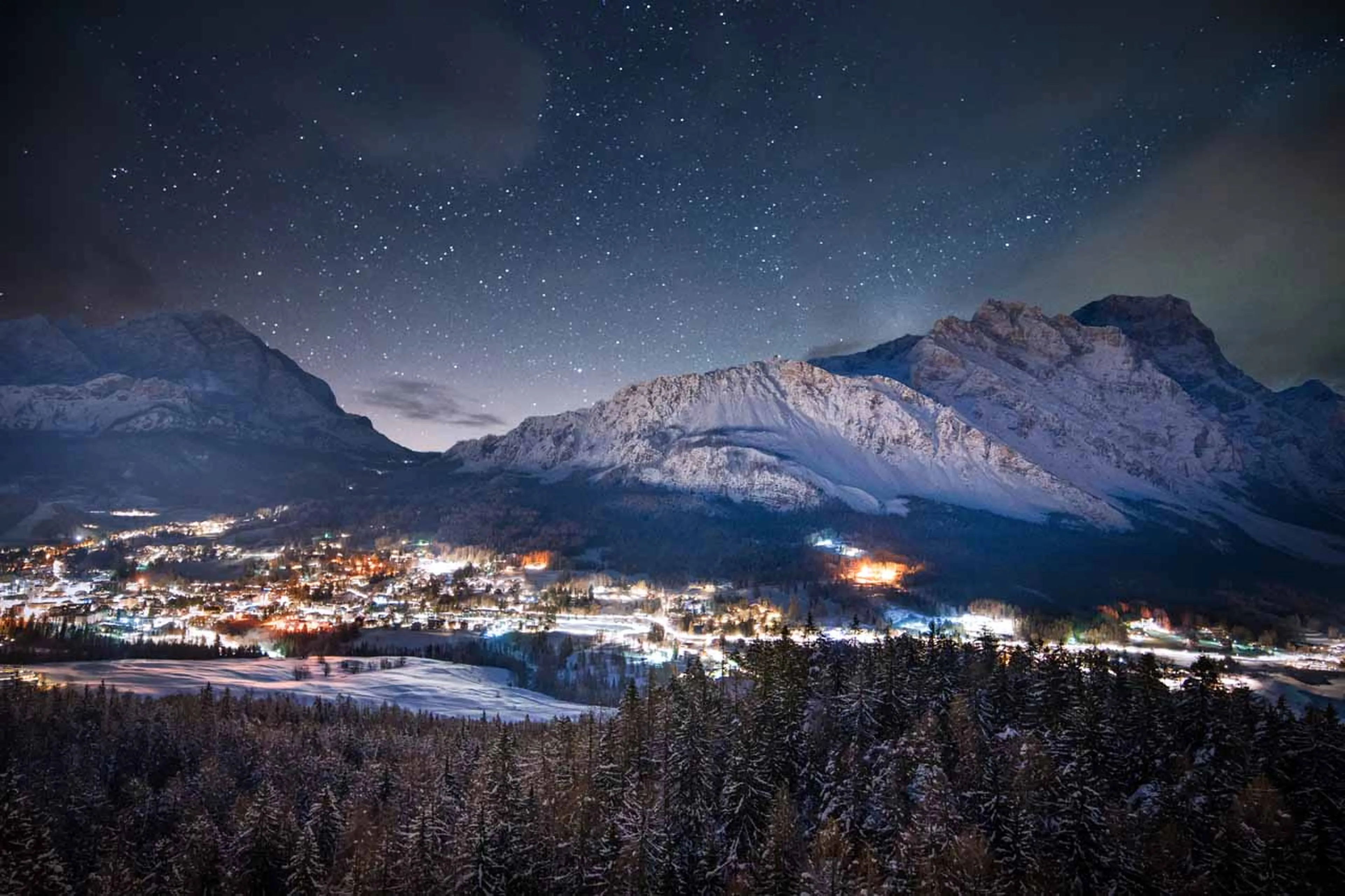 View of Cortina at night