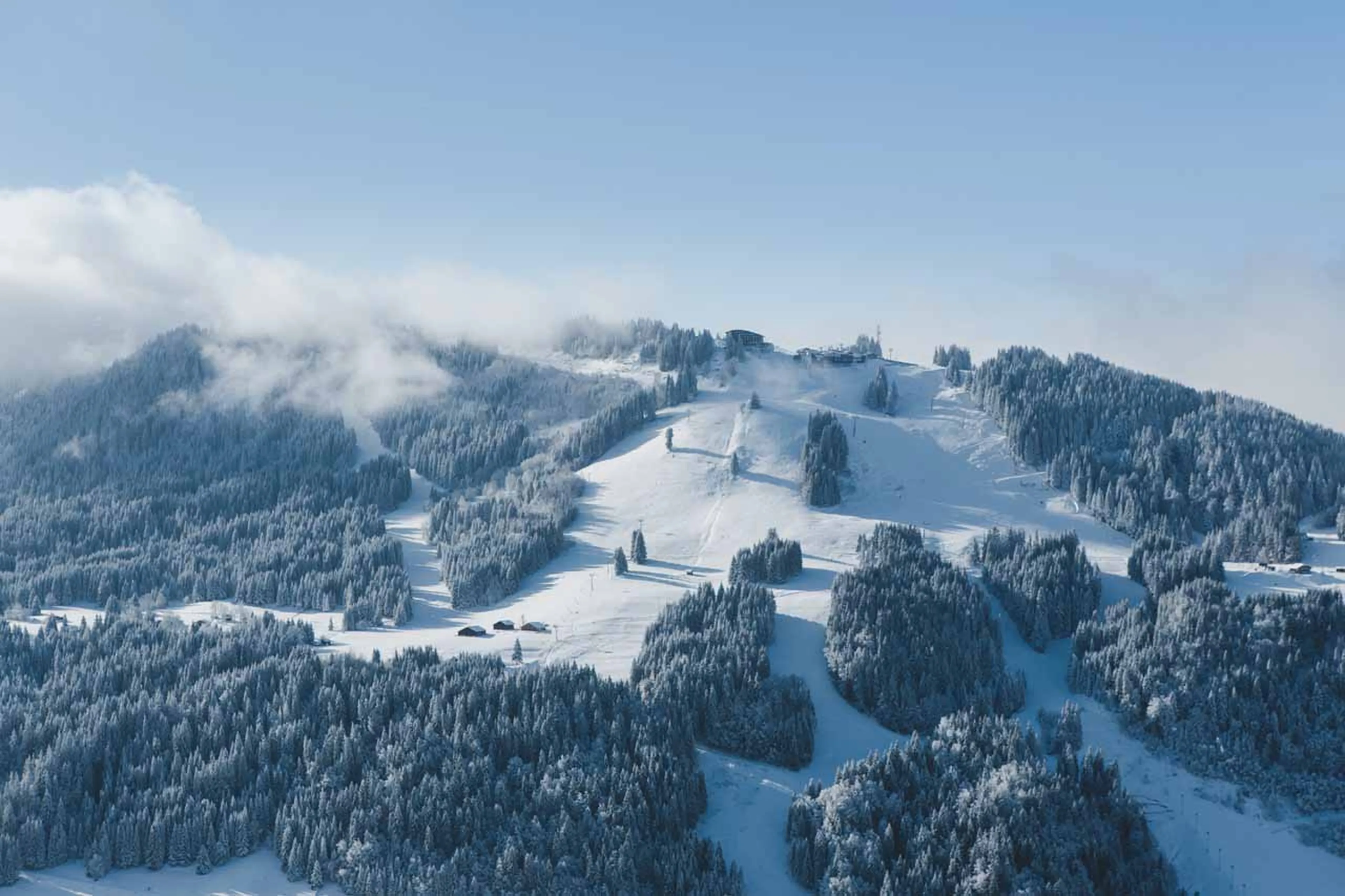 View of snowy slopes of Morzine