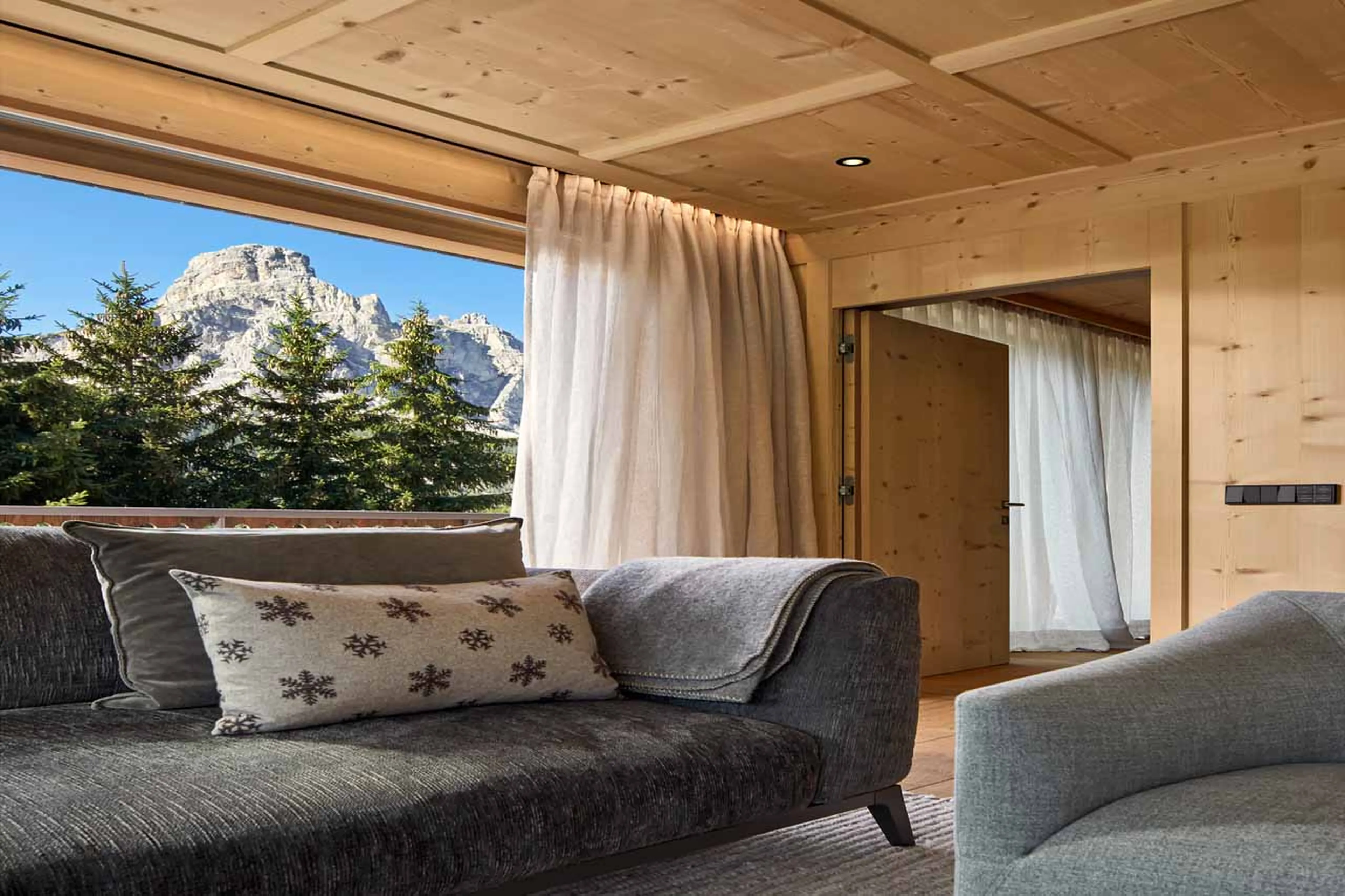 Views from living area of  Villa al Sole 401 in Alta Badia