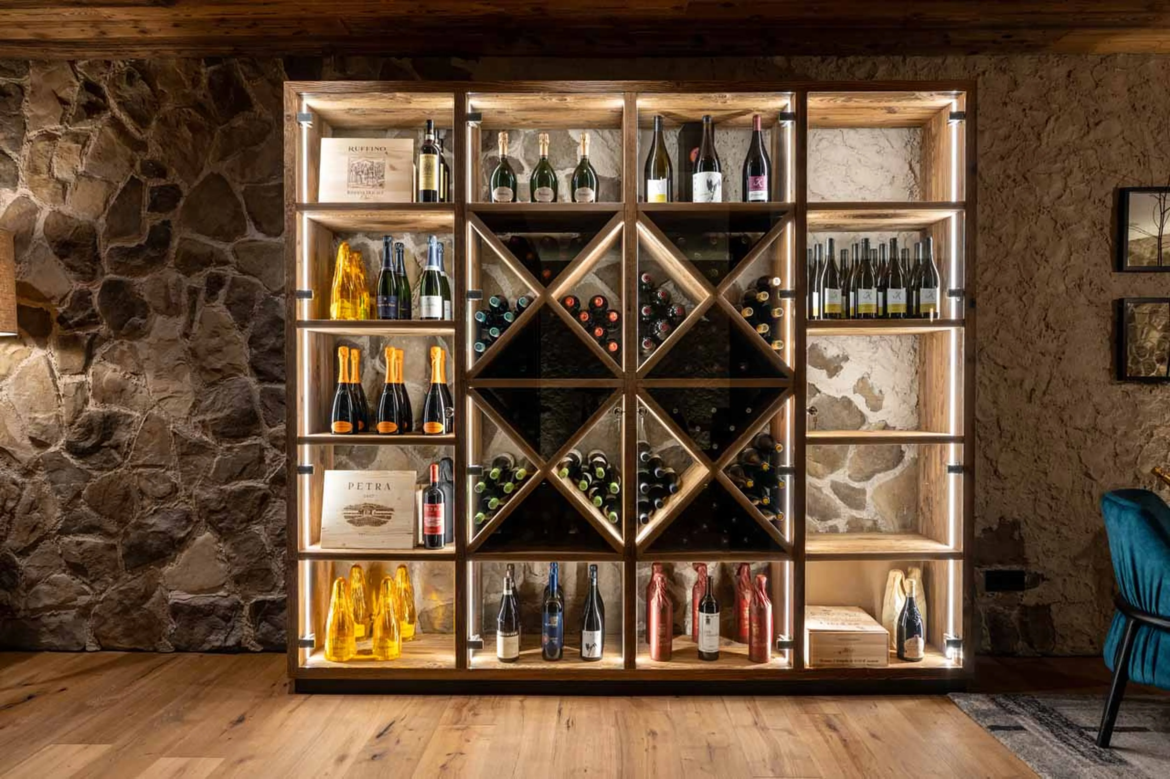 Wine cellar at Chalet Carolina in Val Gardena